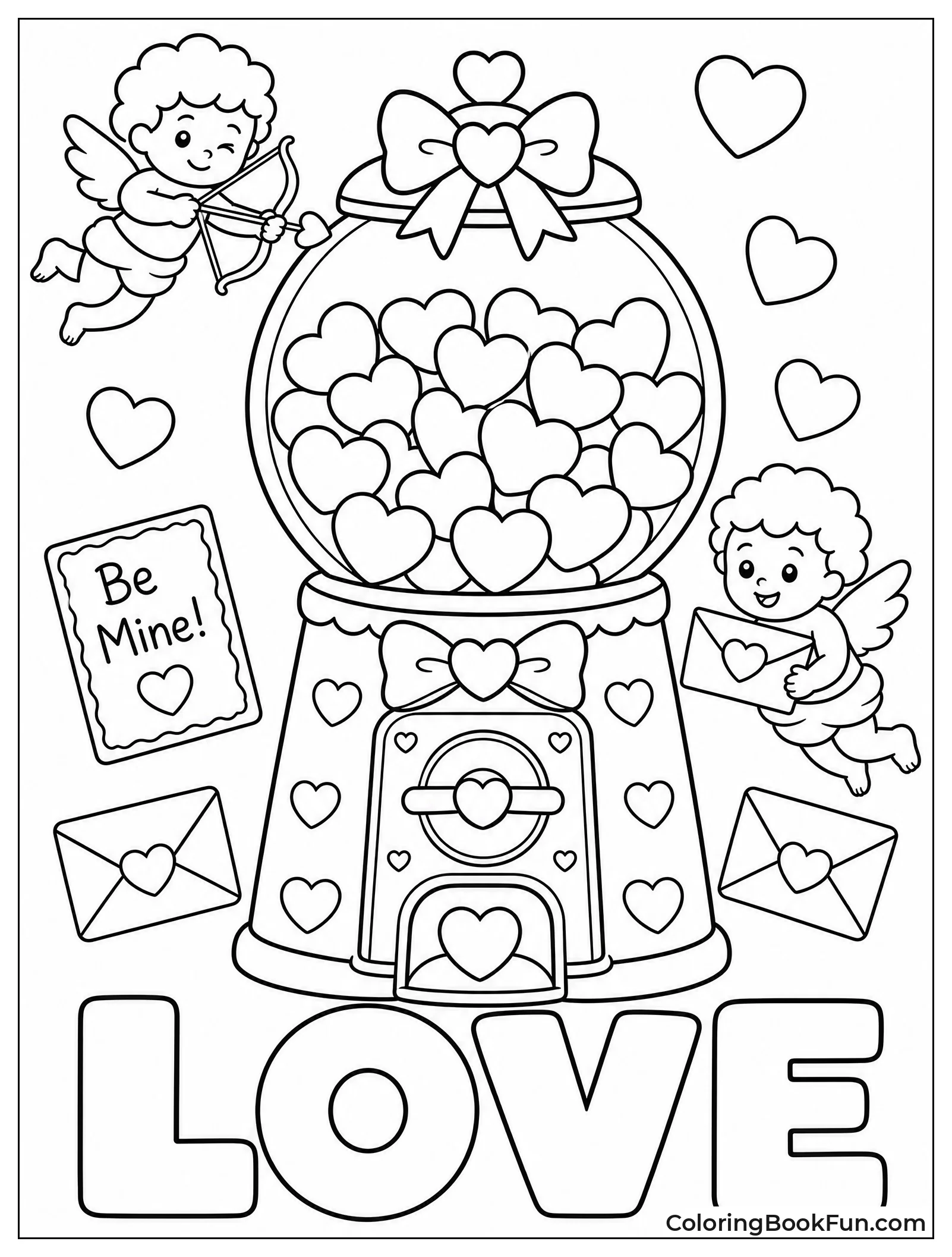 Hearts Fill Pink Valentine Machine