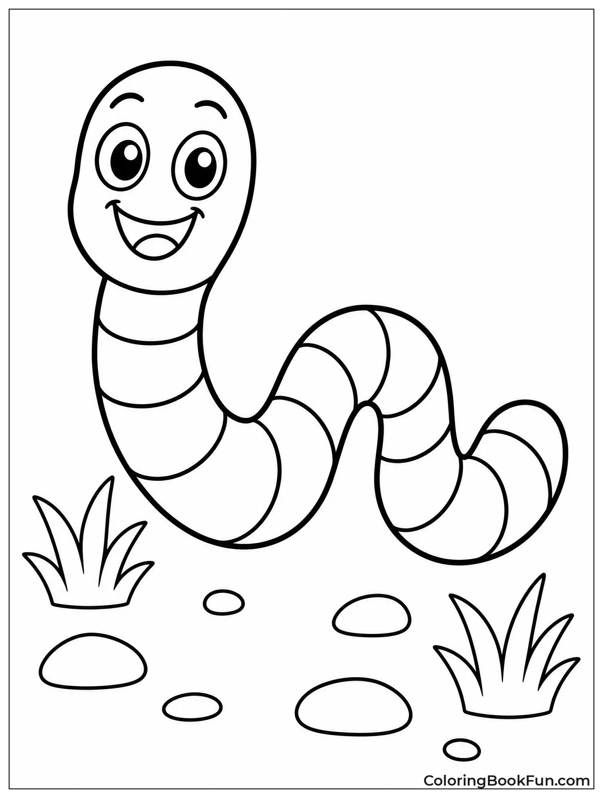 Cheerful Gummy Worm with Stripes