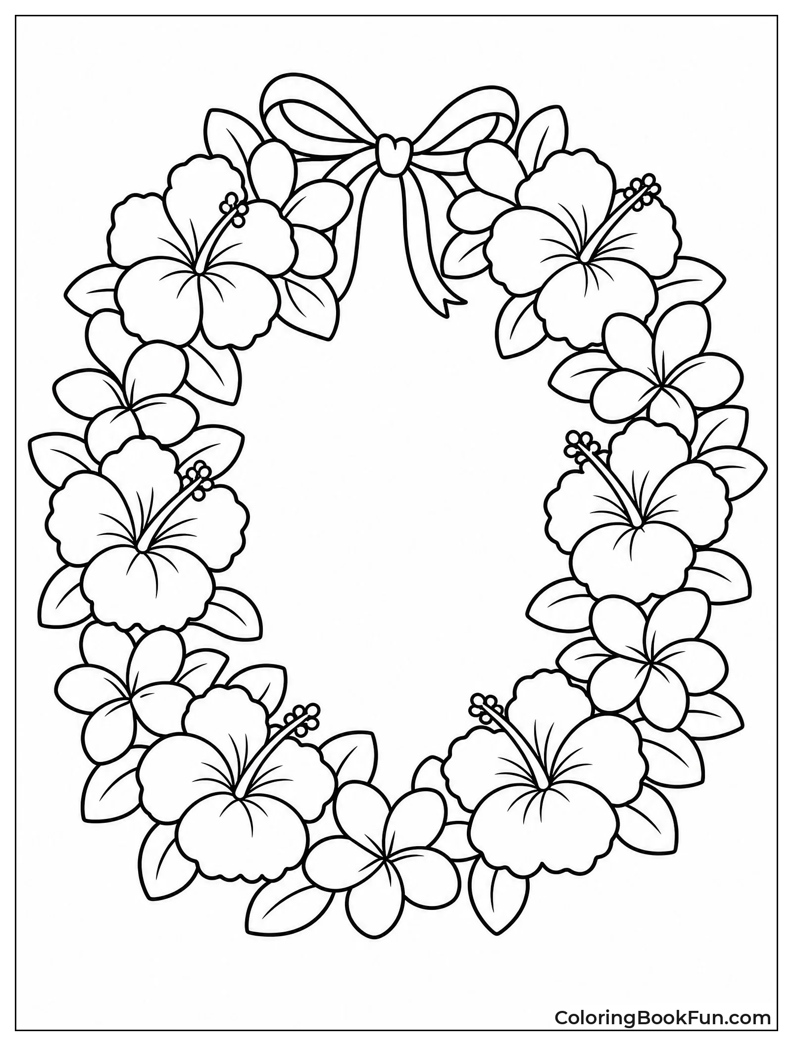 Vibrant Flower Lei in Circle