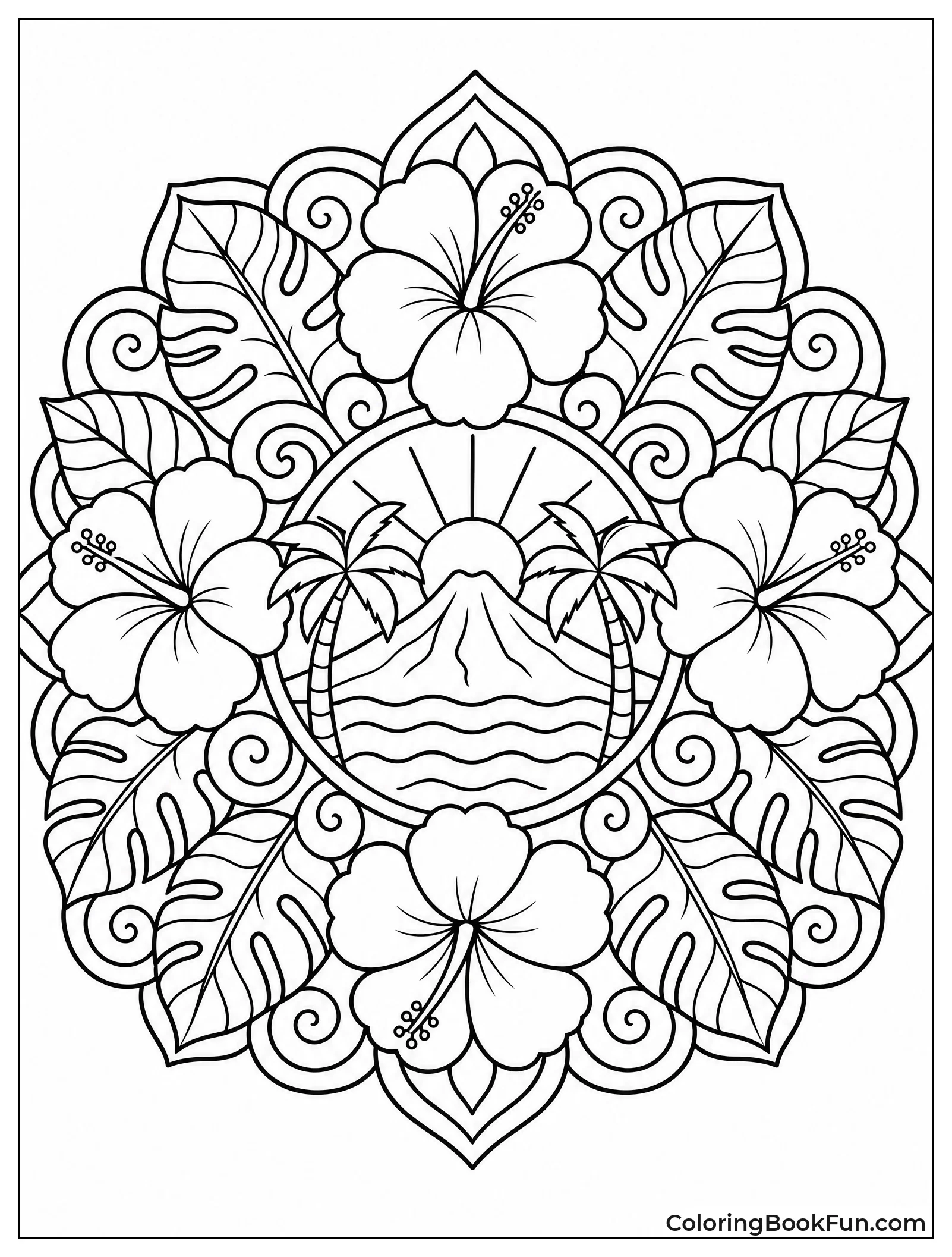 Hibiscus Mandala Design