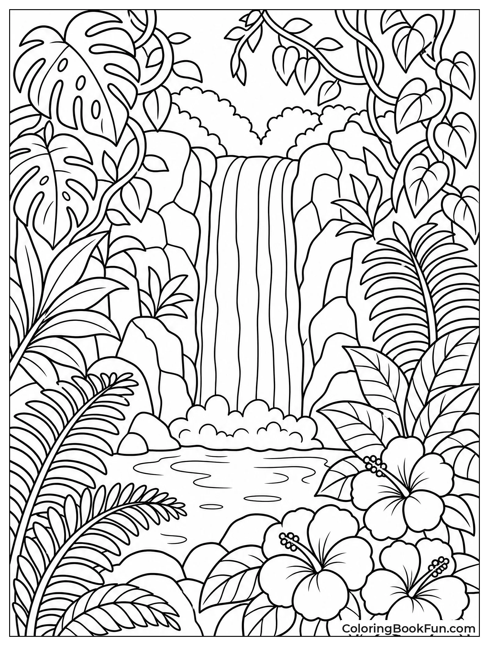 Hidden Waterfall in Rainforest
