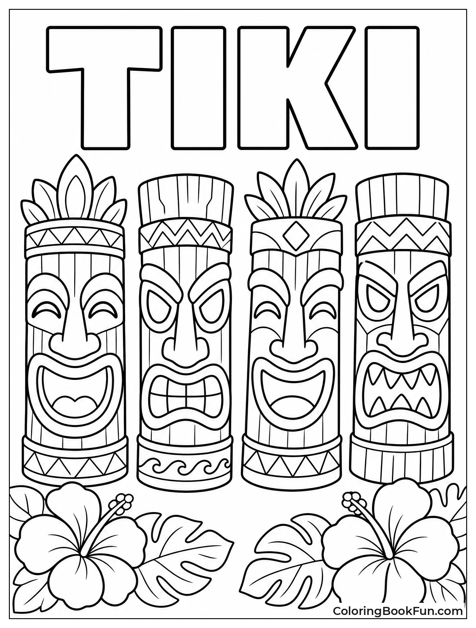 Collection of Four Tiki Masks