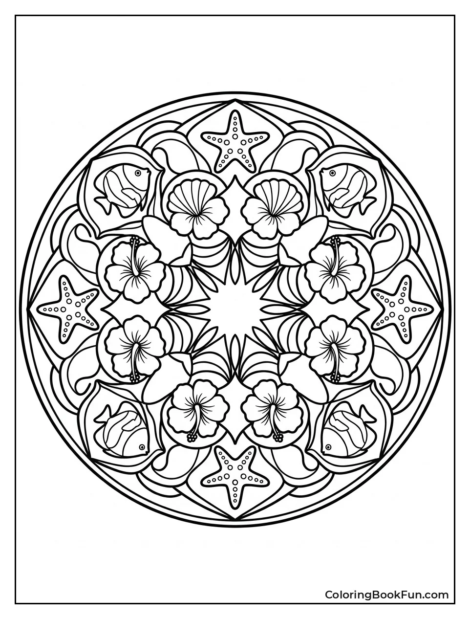 Mandala with Tropical Reef Items