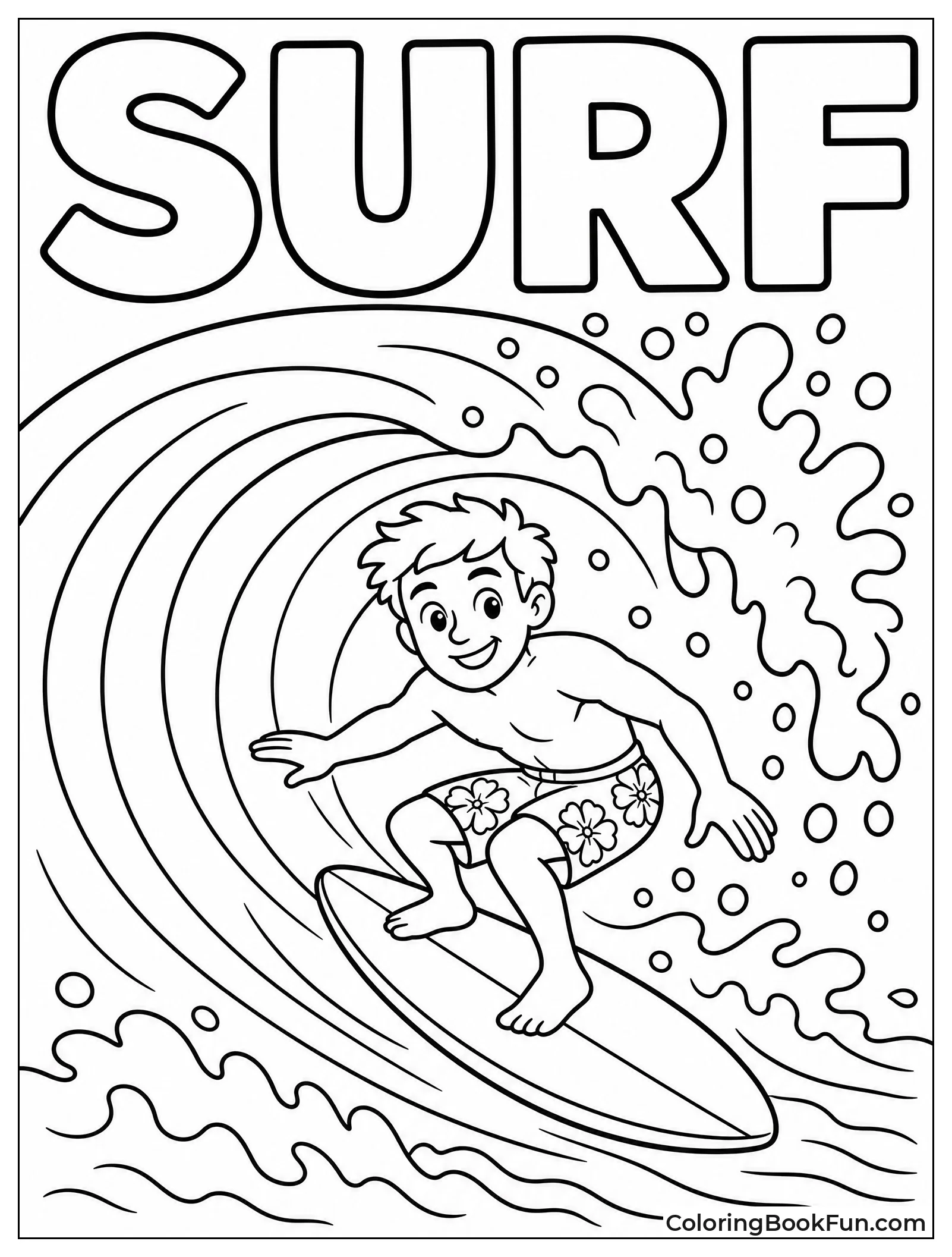 Surfer Rides Big Tube Wave