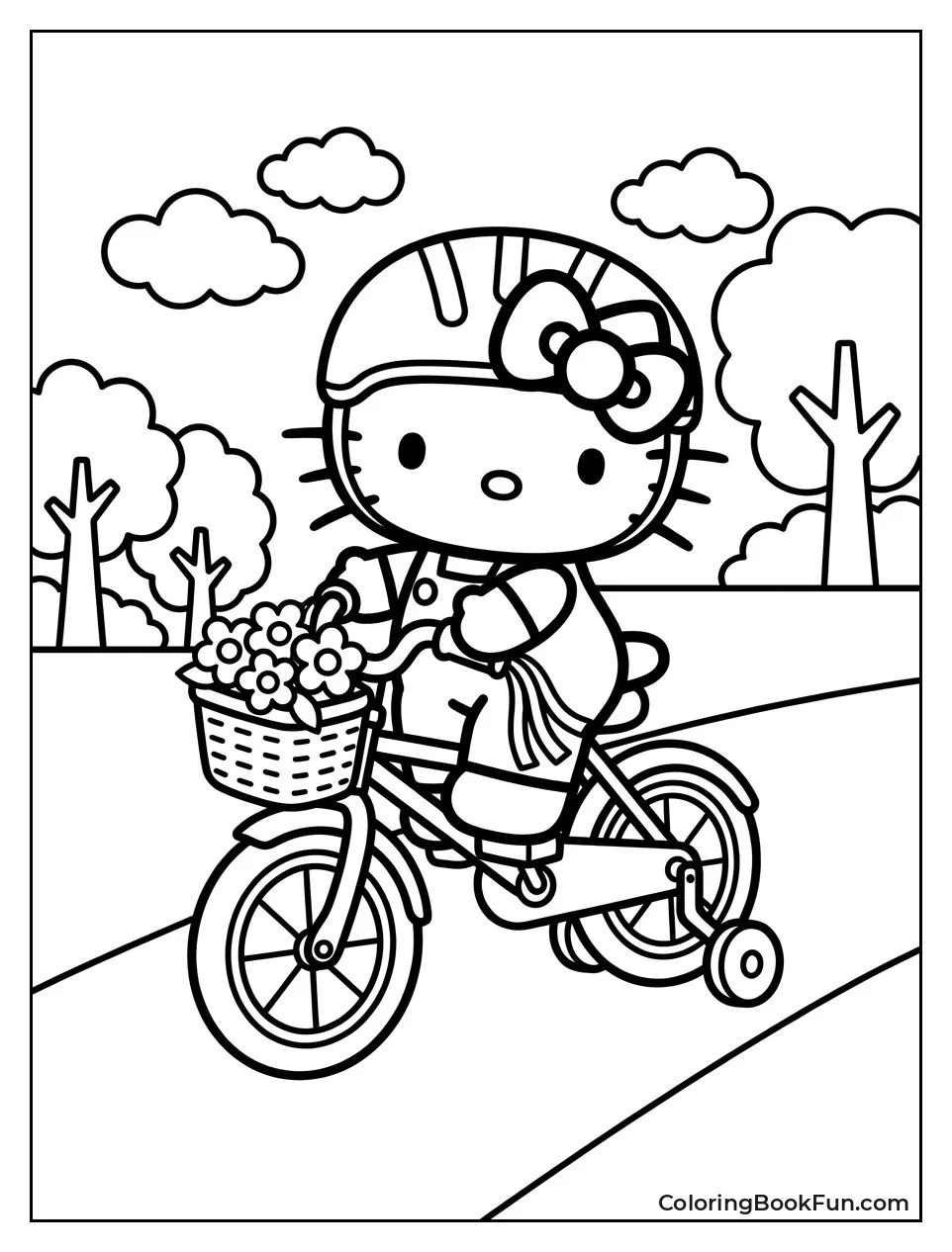 Hello Kitty on Her Bike