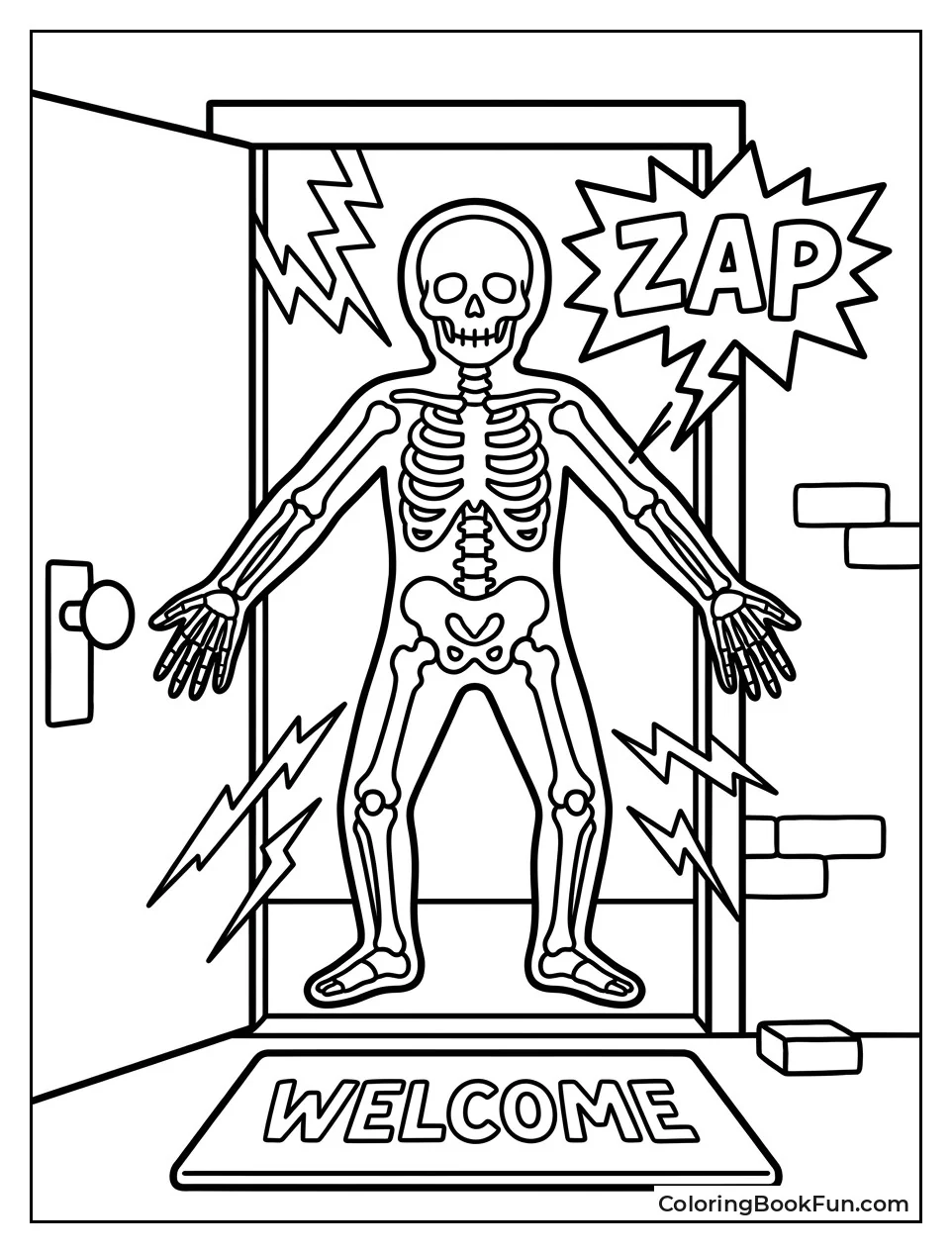 Skeleton Glows from Electric Trap