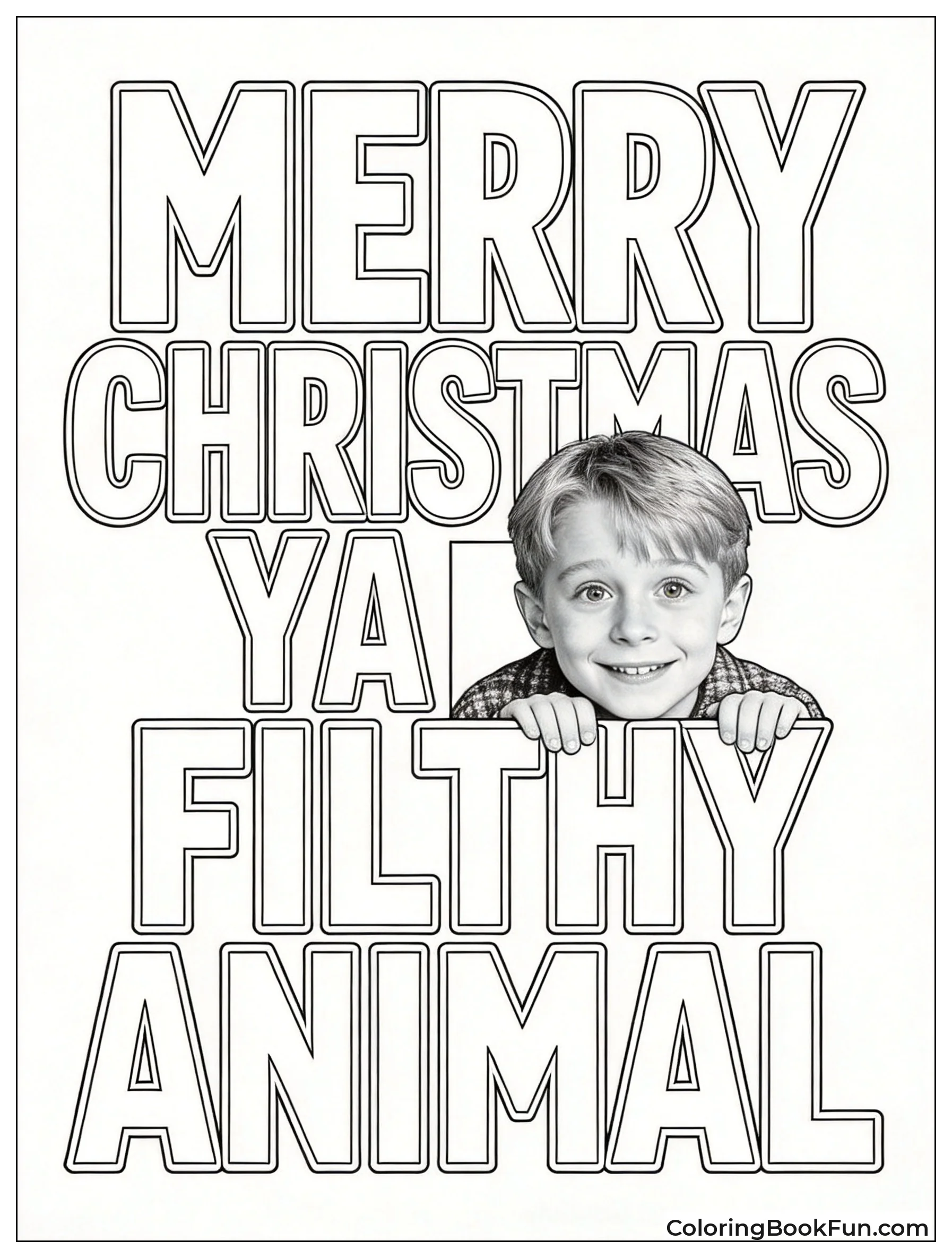 Kevin Peeks Out of Merry Christmas Letters