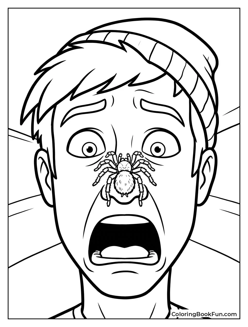 Tarantula Sits on Marv's Nose