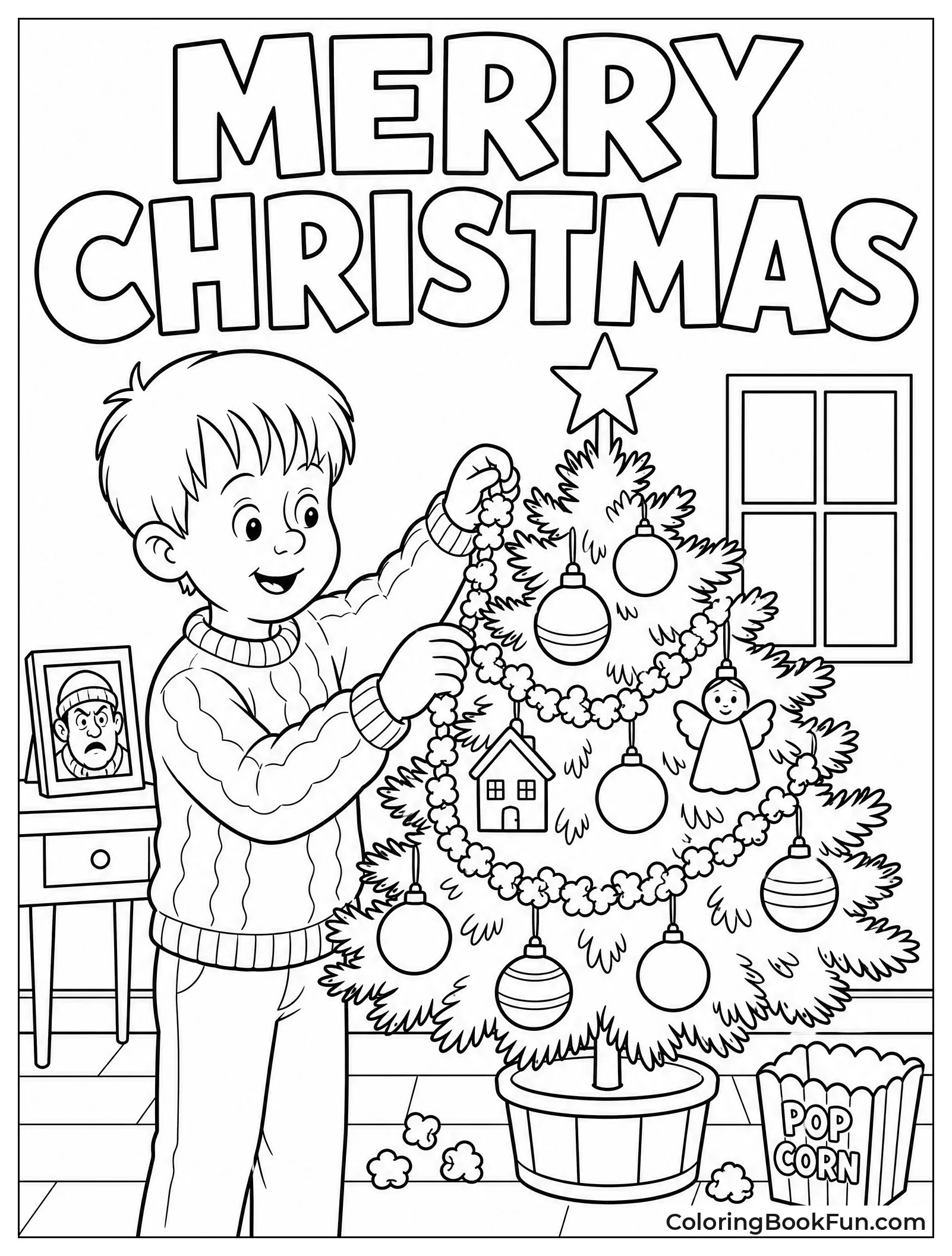 Kevin Decorates Small Christmas Tree