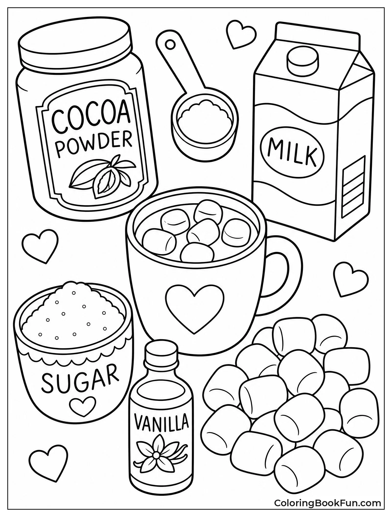 Scattered Cocoa Ingredients on Table