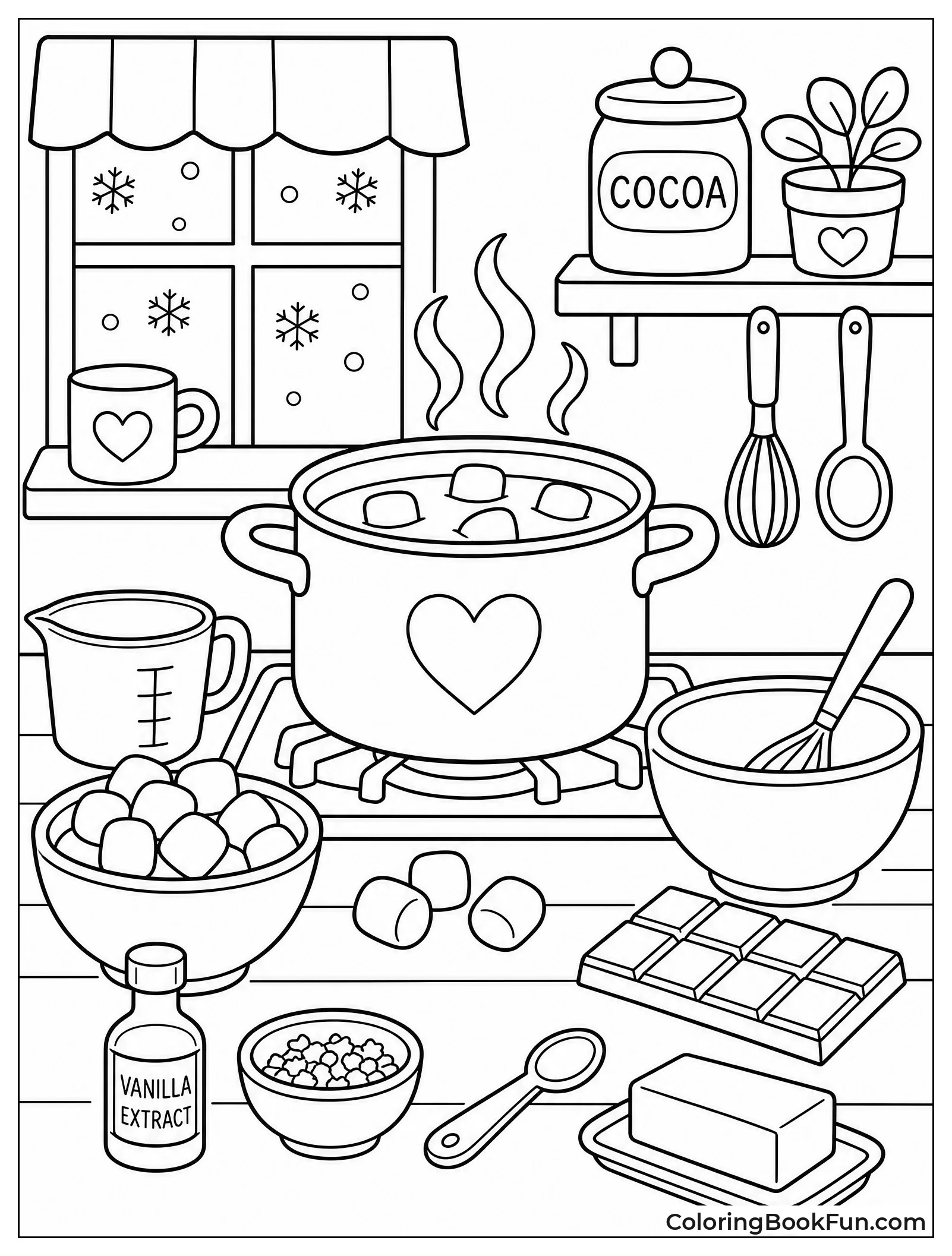 Cozy Kitchen with Steaming Pot