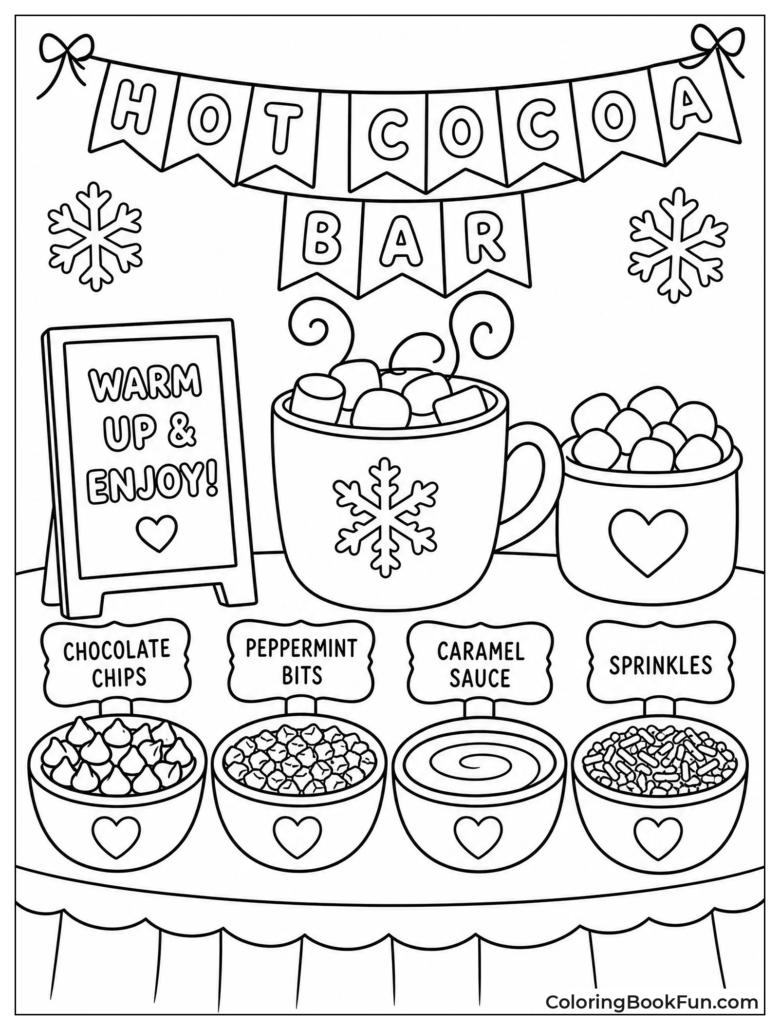 Table with Cocoa Toppings Bar