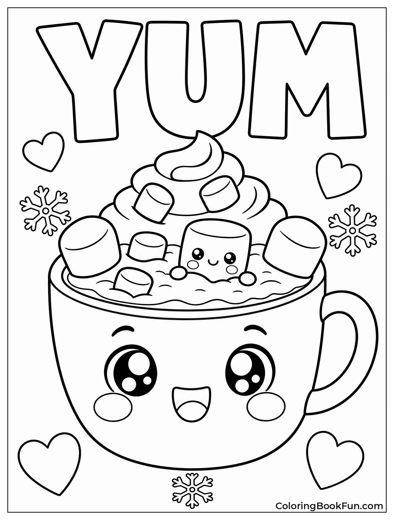 Cute Kawaii Cocoa Mug Face