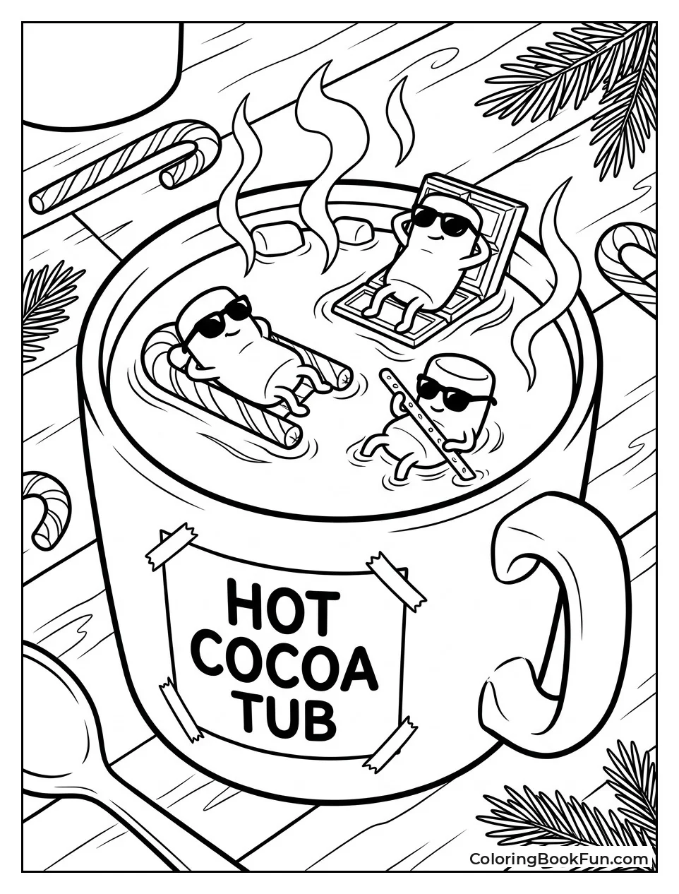 Marshmallows Relaxing in Hot Tub