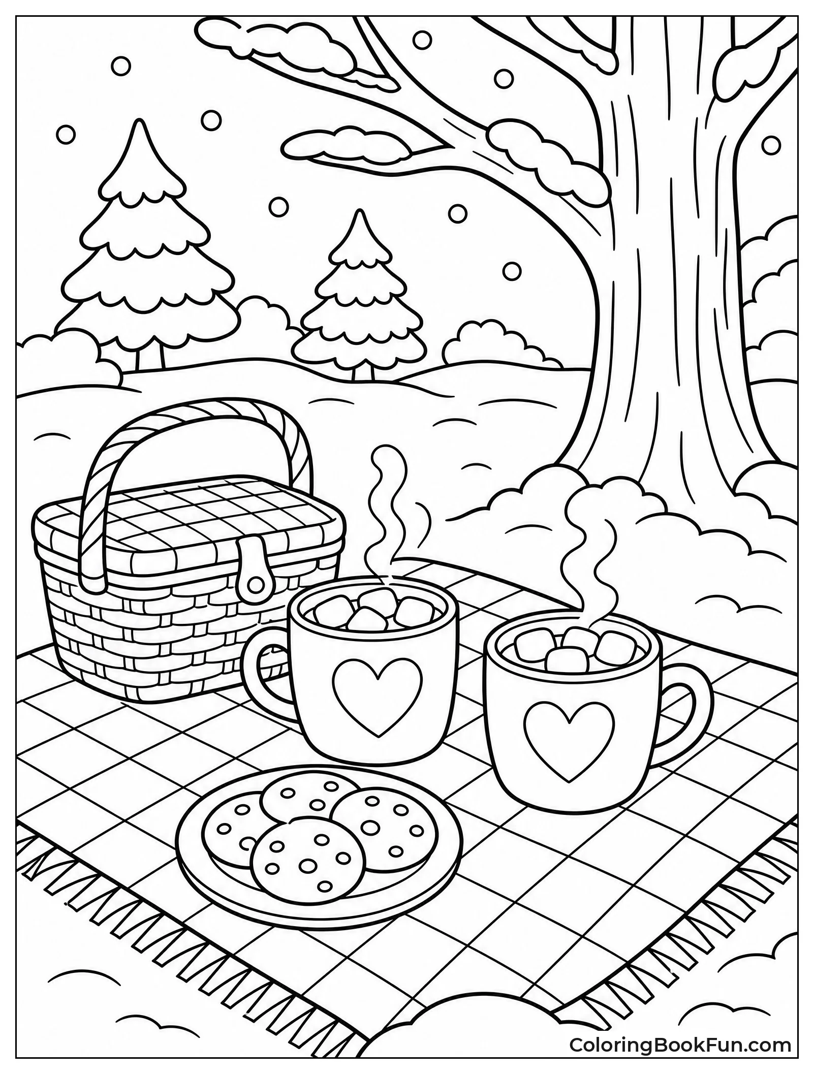 Picnic with Cocoa in Snow