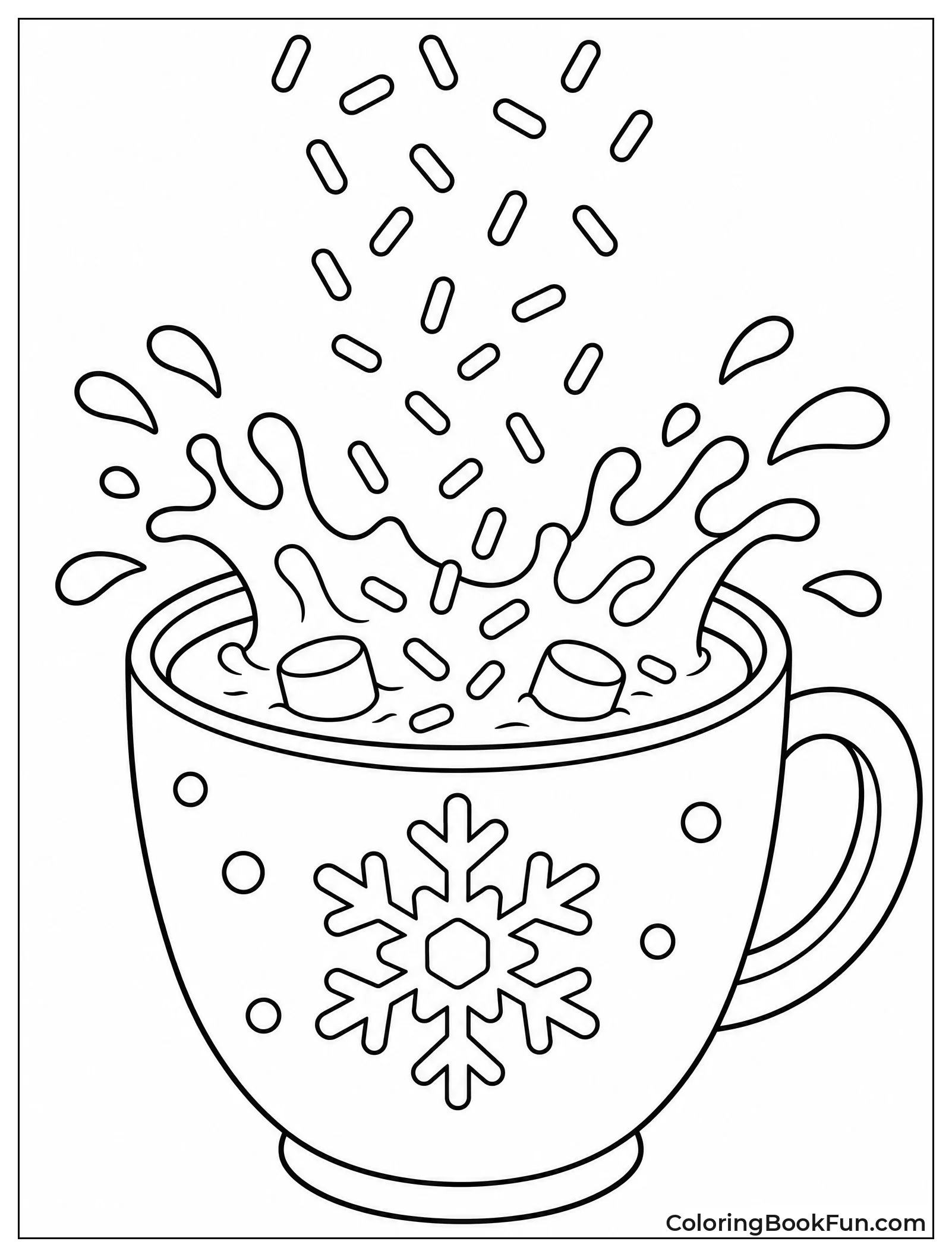 Rainbow Sprinkles Falling into Cocoa