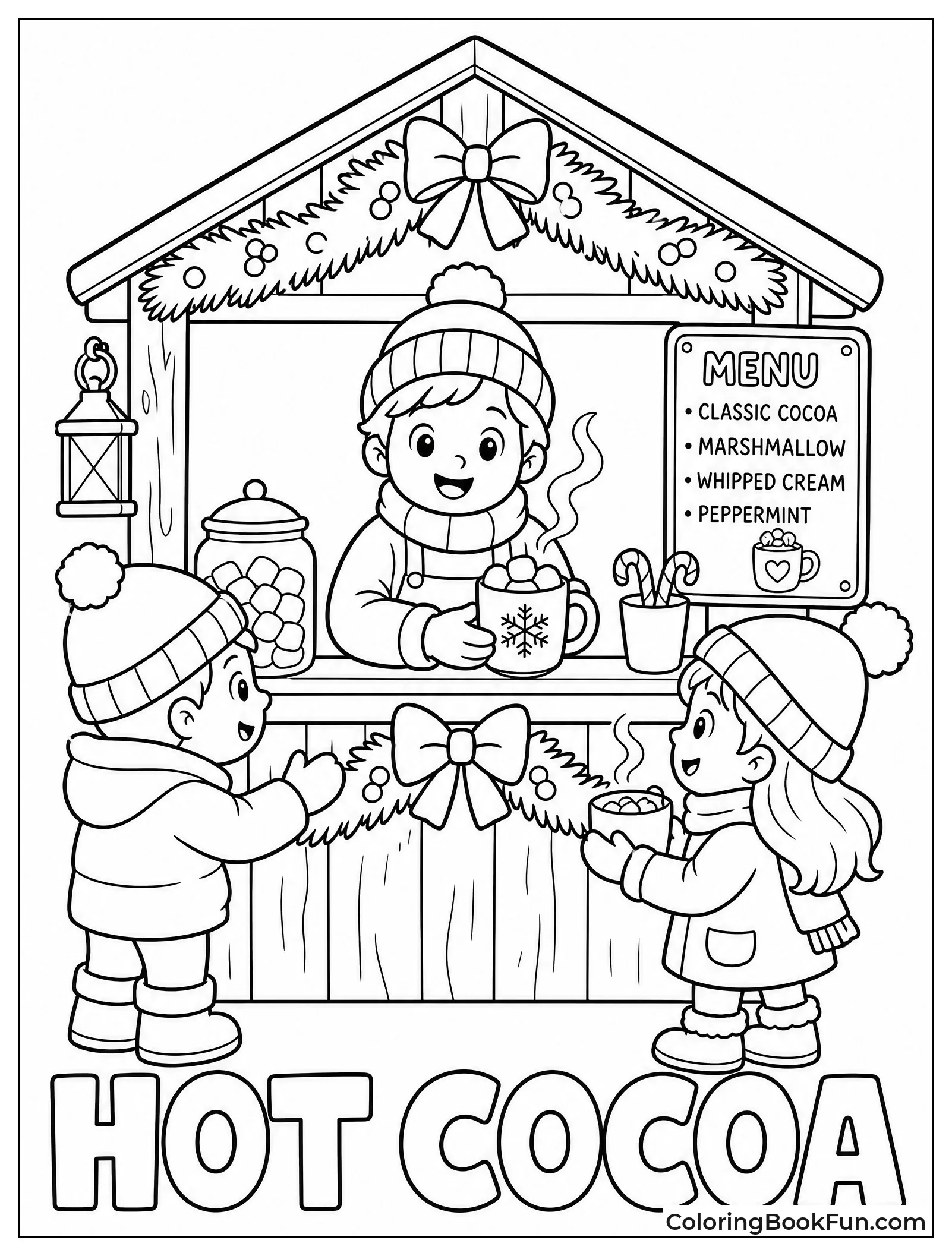 Outdoor Cocoa Stand in Winter