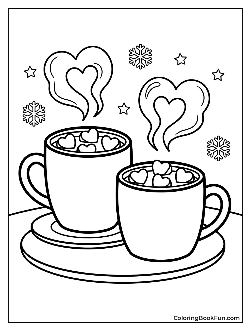 Two Mugs with Heart Steam
