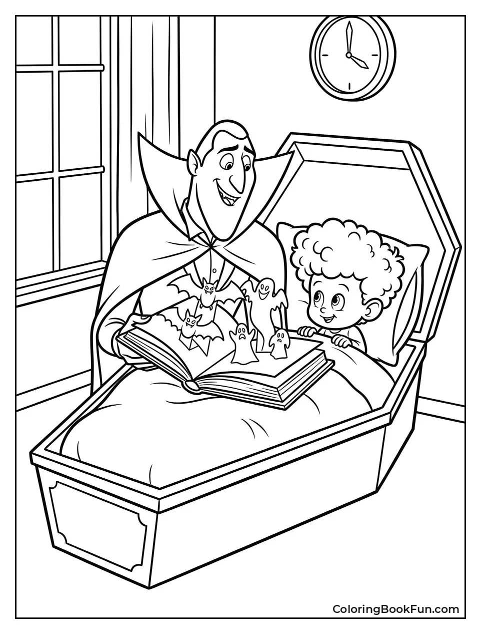 Dracula Reading to Dennis in Bed