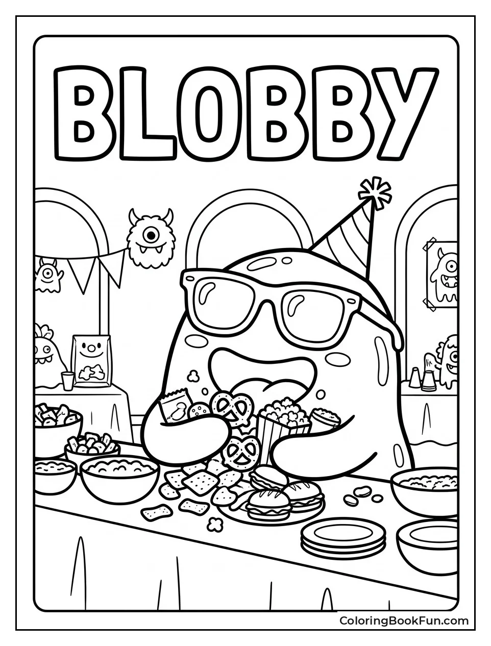 Blobby Absorbing Snacks from Buffet