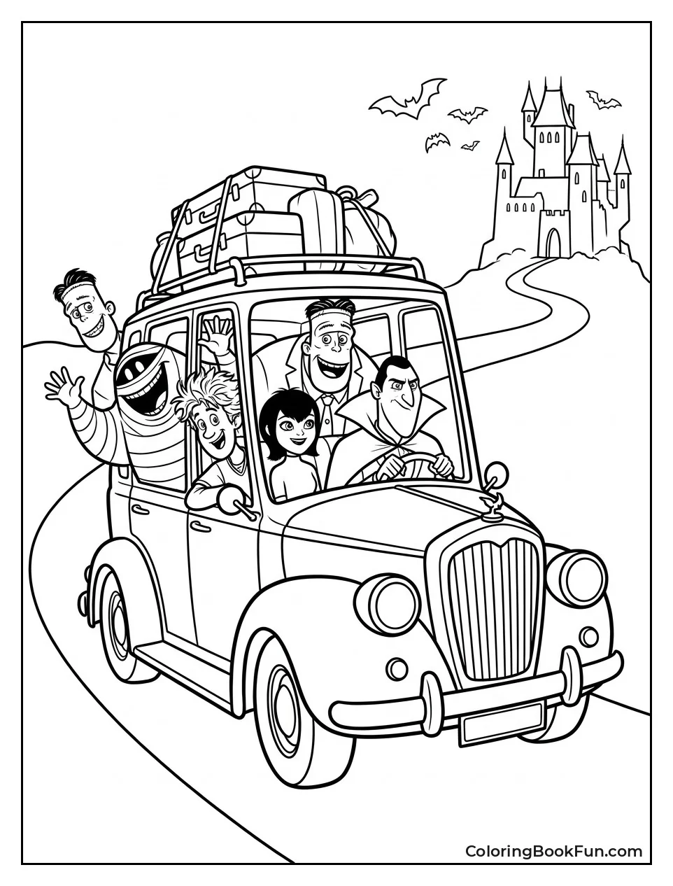 Gang Driving in Road Trip Car