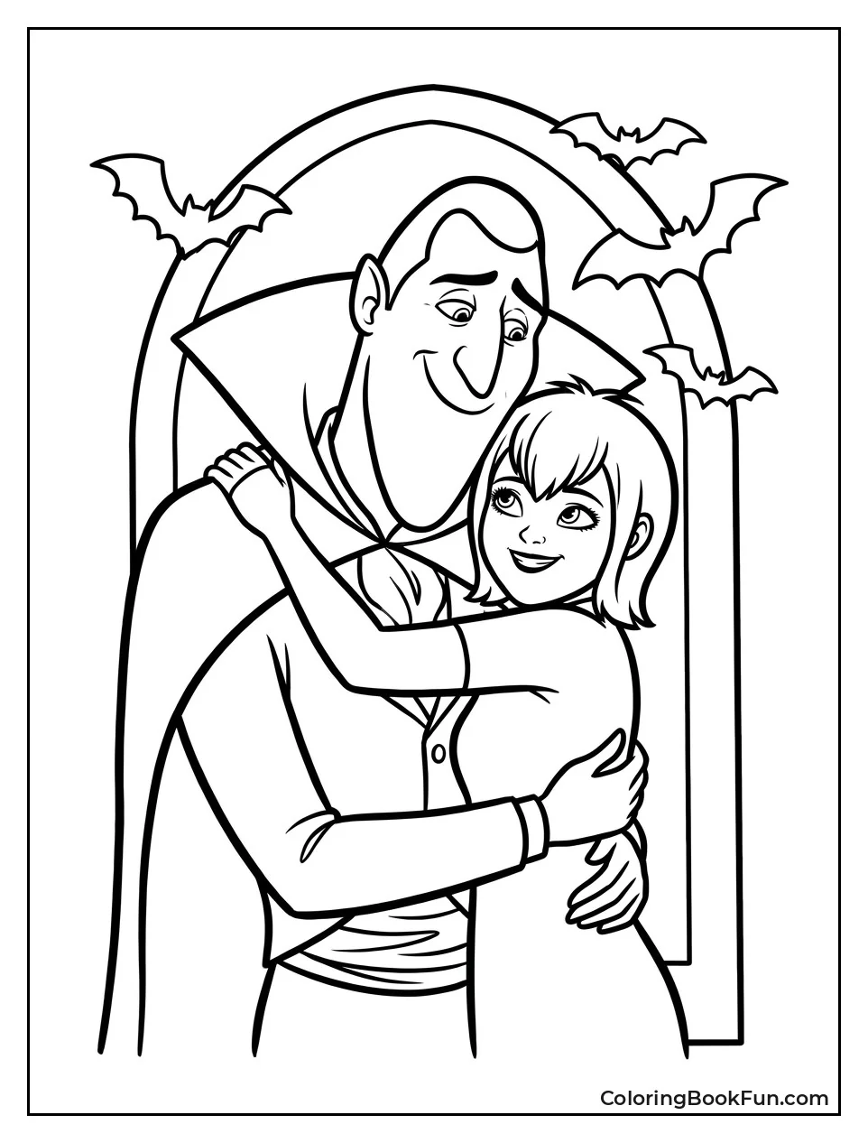 Dracula Hugging His Daughter Mavis