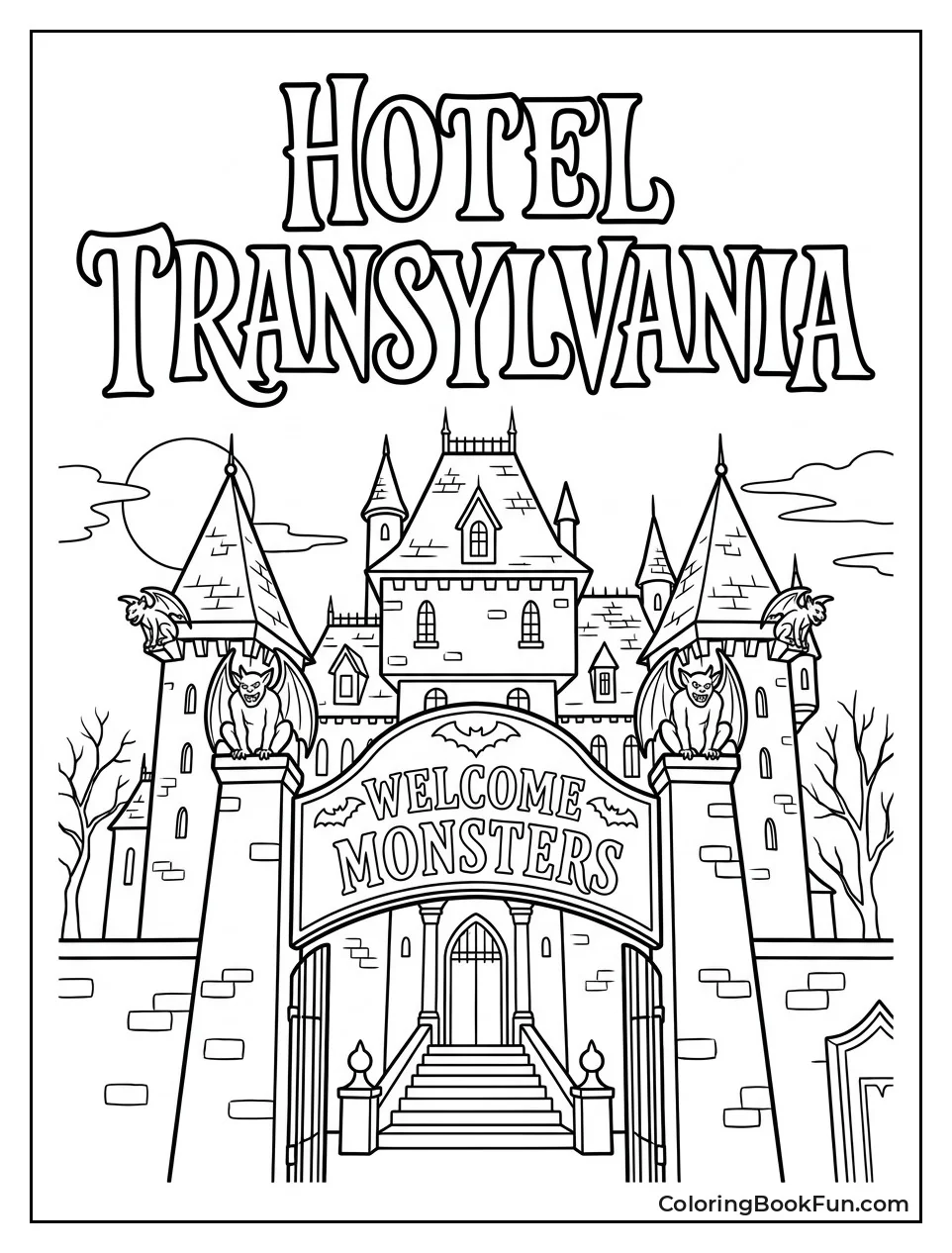 Spooky Castle Hotel with Towers