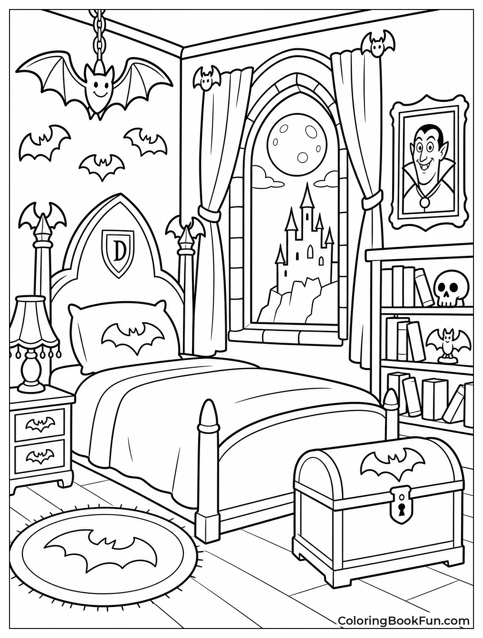 Mavis Bedroom with Bat Decor