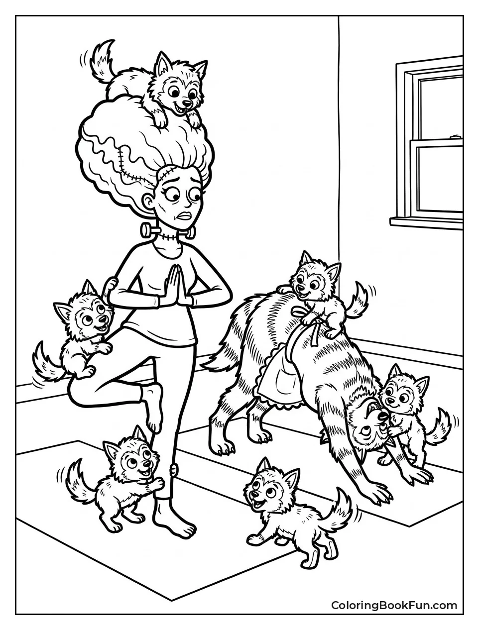 Werewolf Pups Crawling on Yoga Monsters