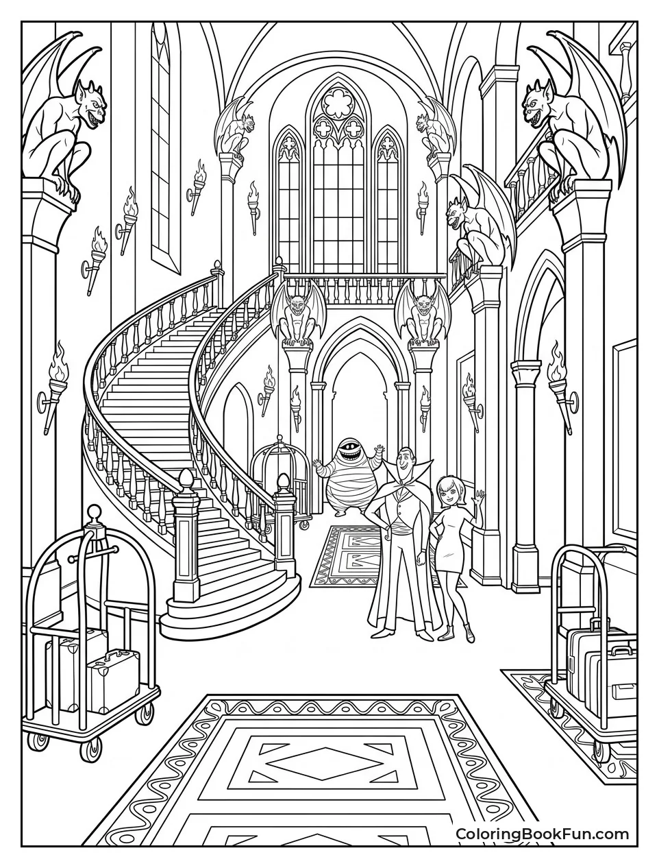 Grand Hotel Lobby with Staircase