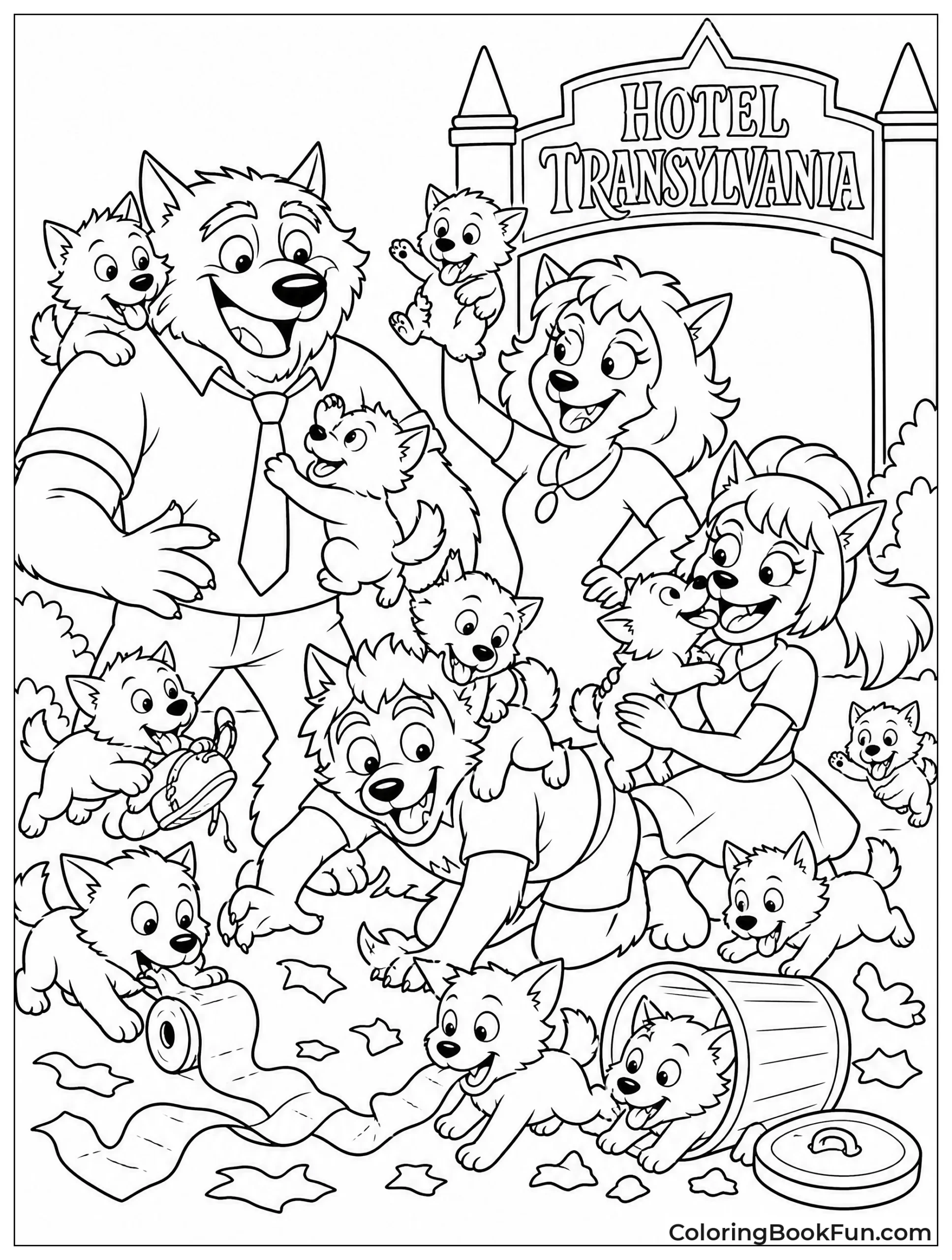Werewolf Family Playing in Chaos