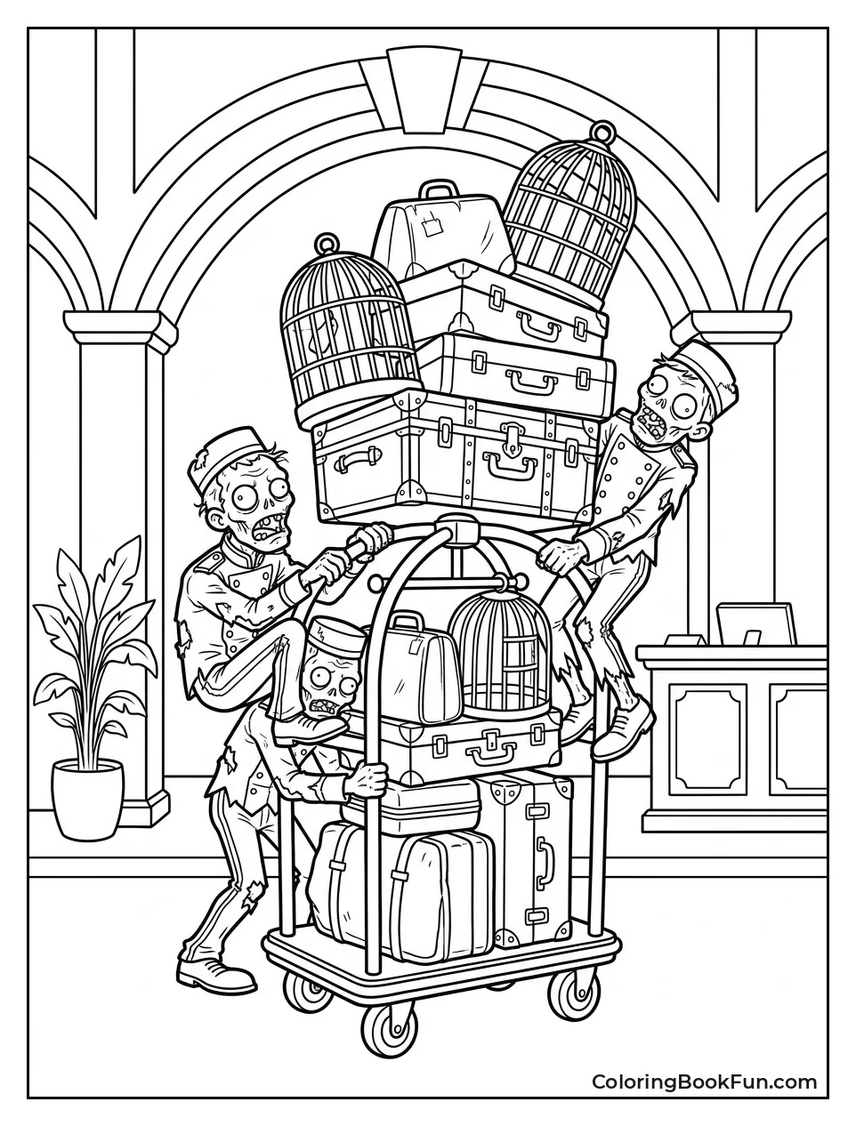Zombies Stacking Too Much Luggage