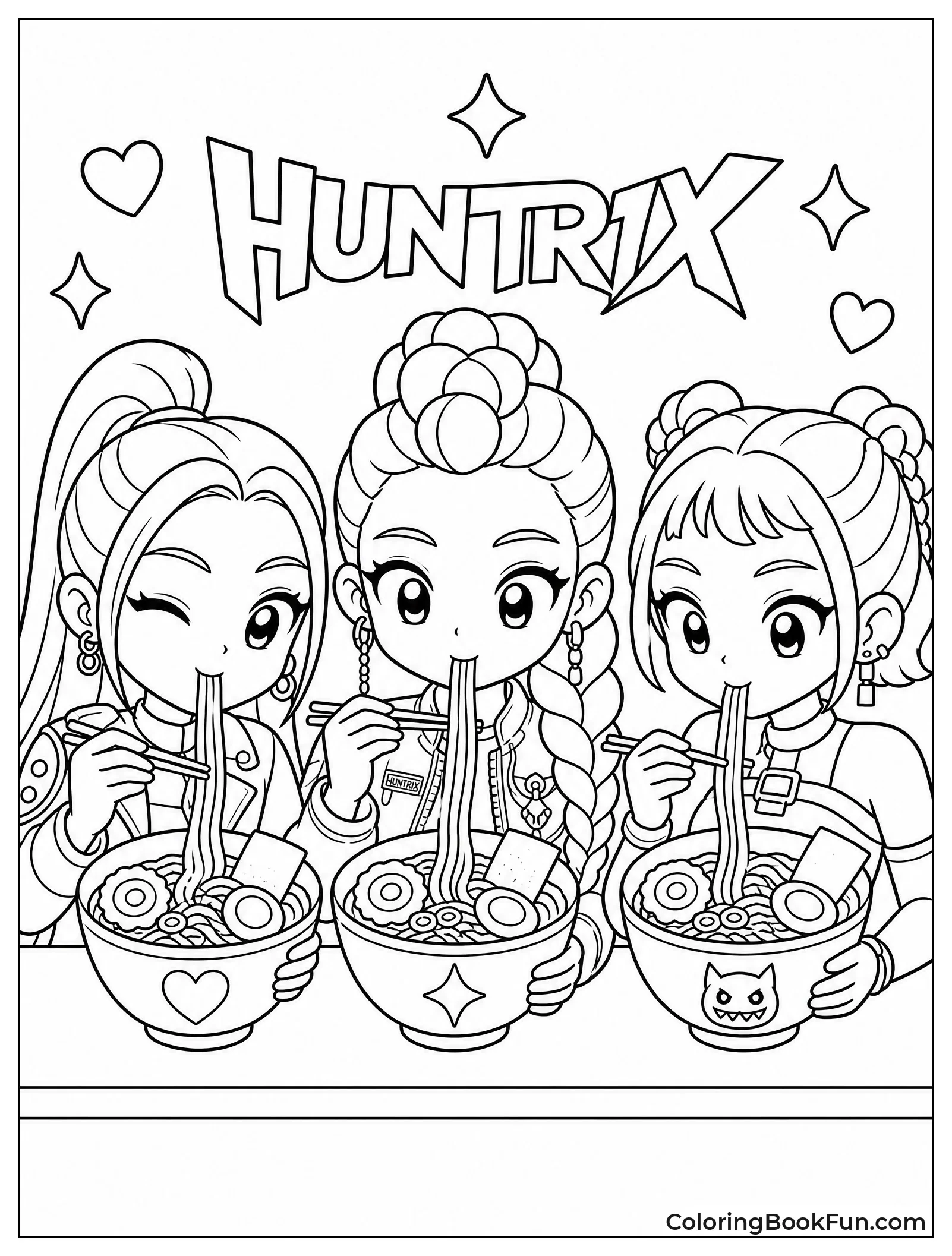 Huntrix Members Slurp Ramen Noodles