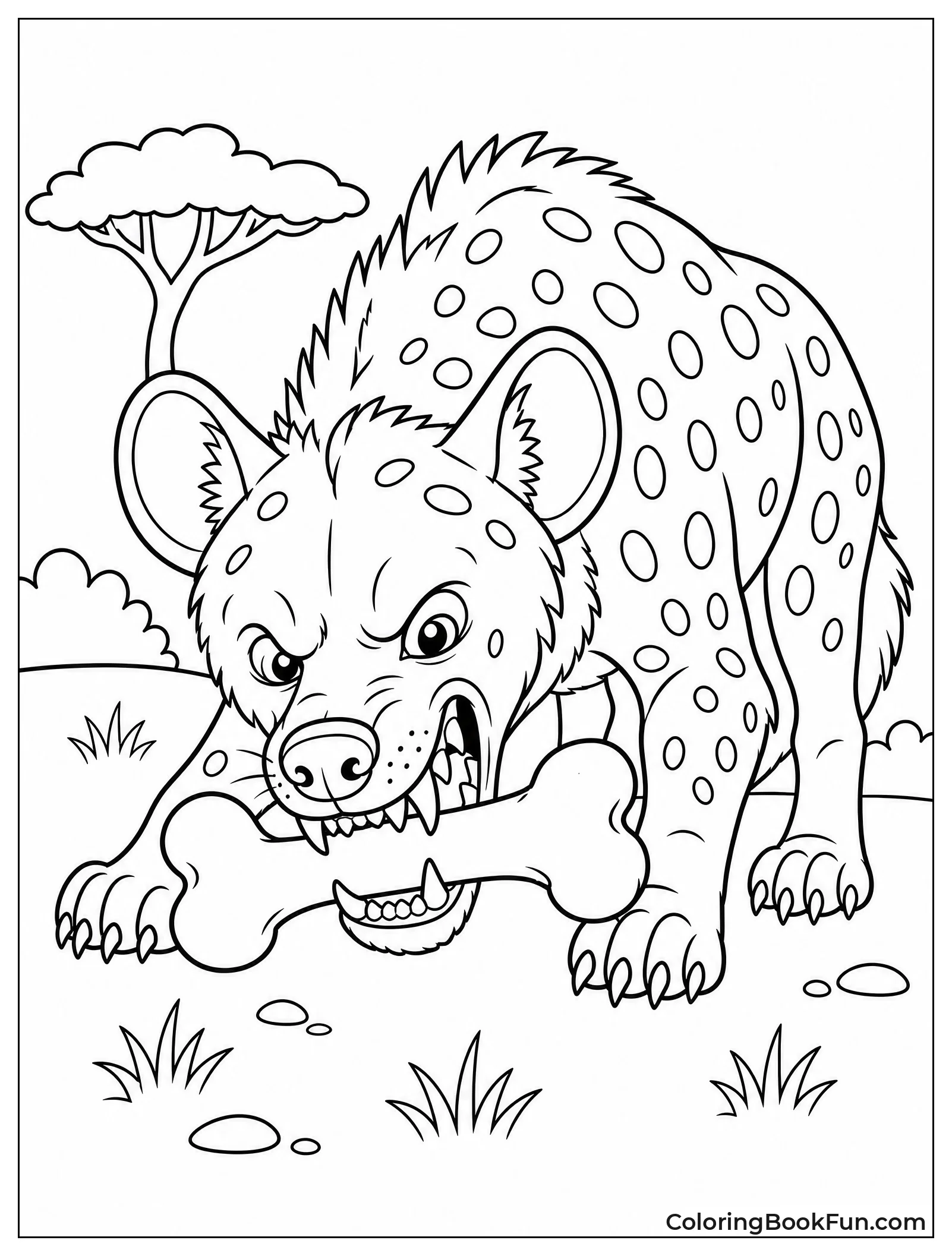Hyena Crunching on a Bone
