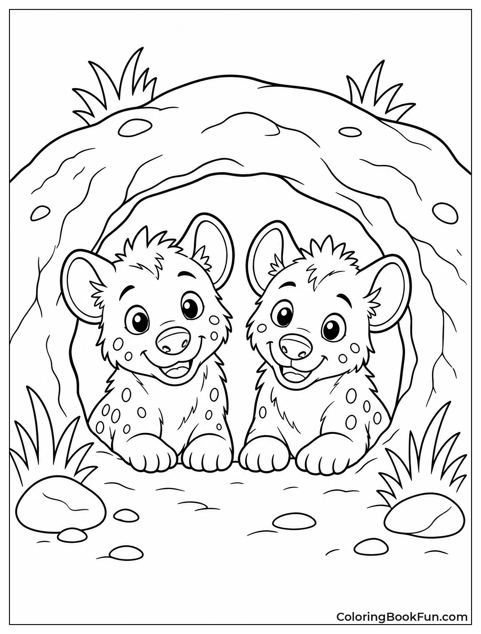 Cubs Peeking from Their Den