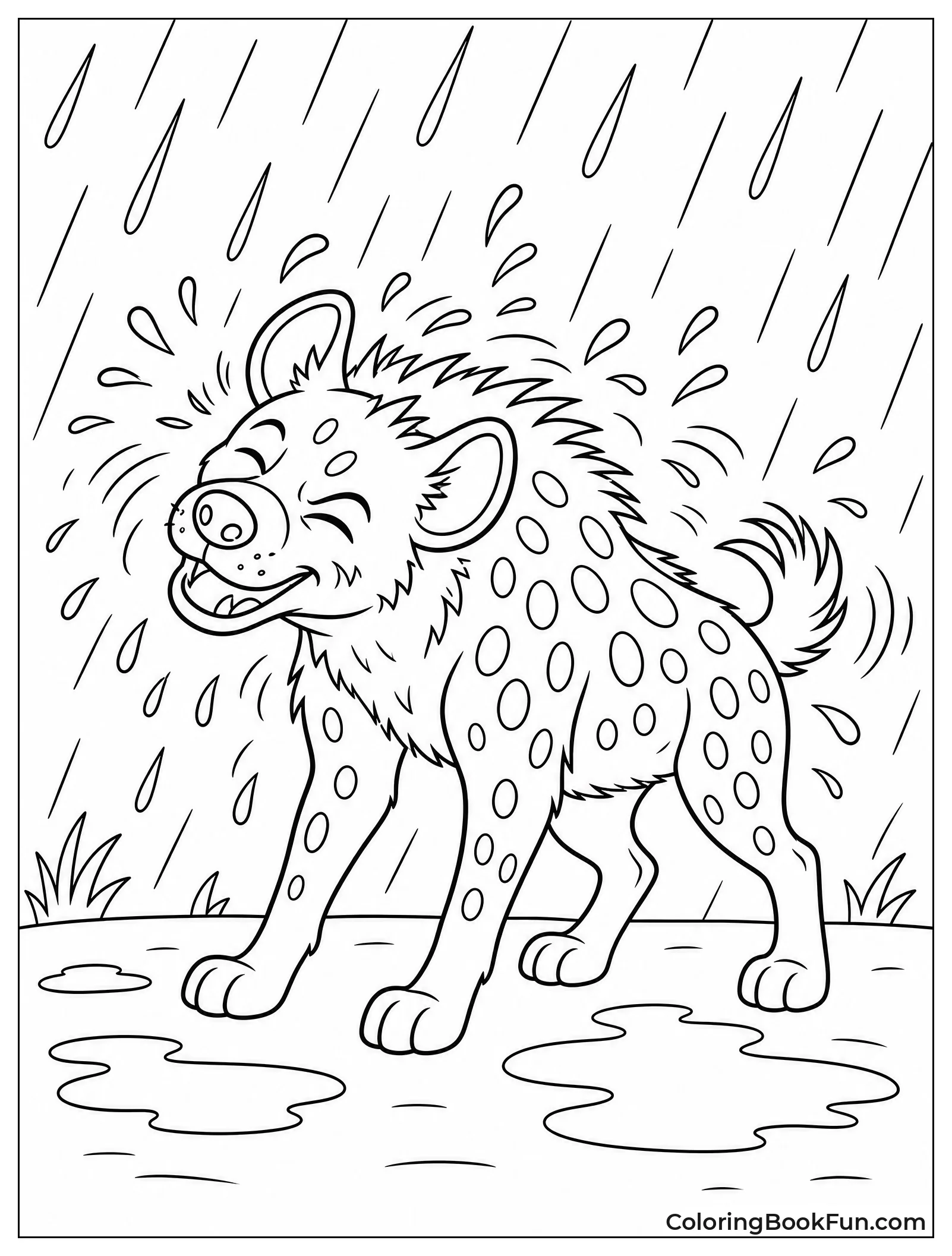 Hyena Shaking Coat in Rain