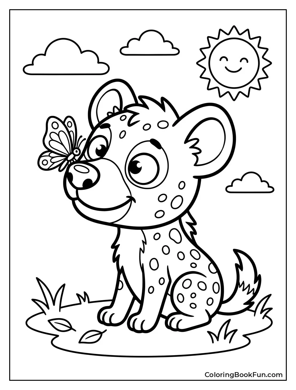 Kawaii Cub Watching a Butterfly