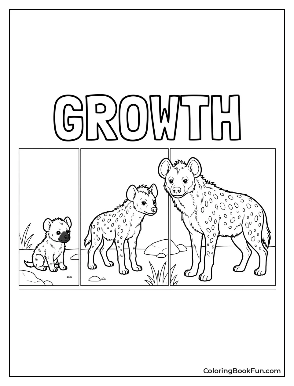 Three Hyenas at Different Ages