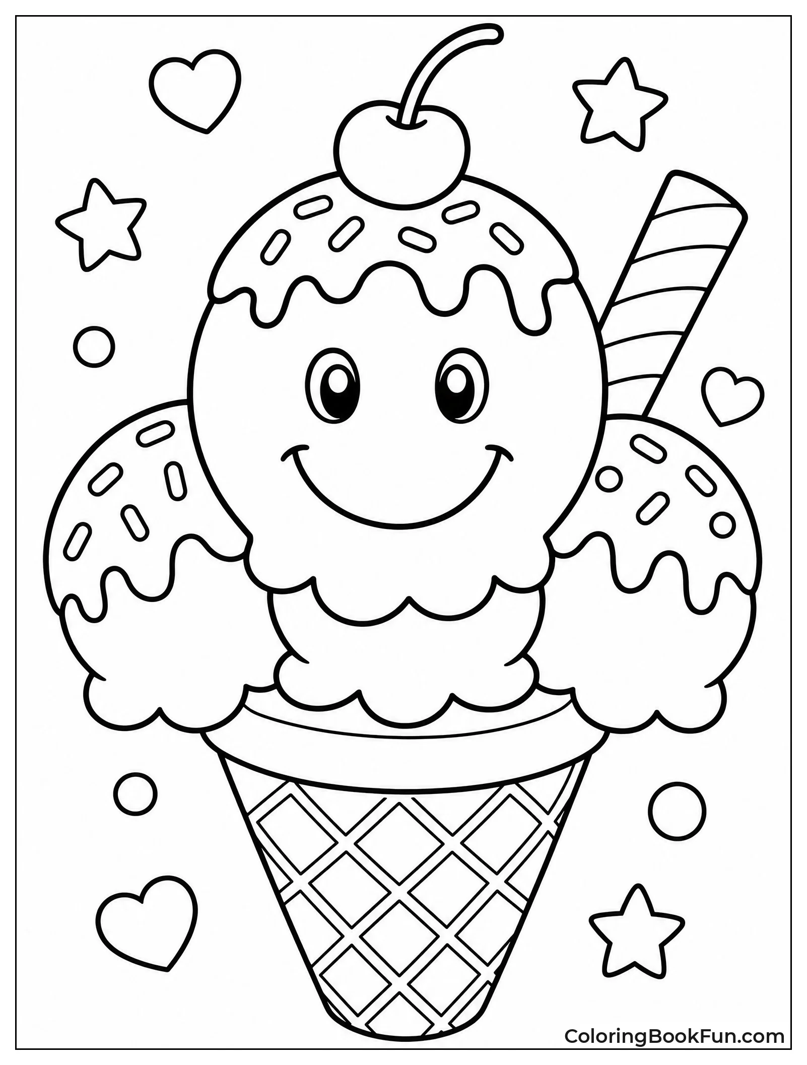 Smiley Face Made of Ice Cream