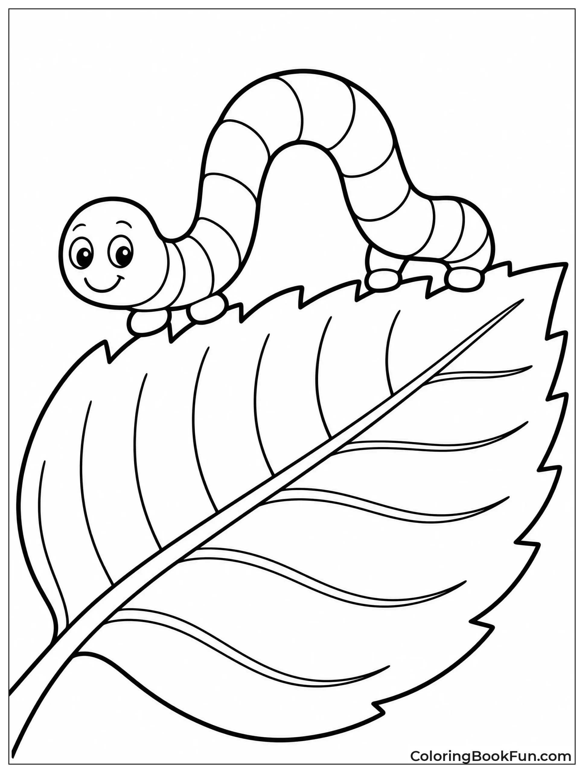 Inchworm Loops Along Leaf Edge
