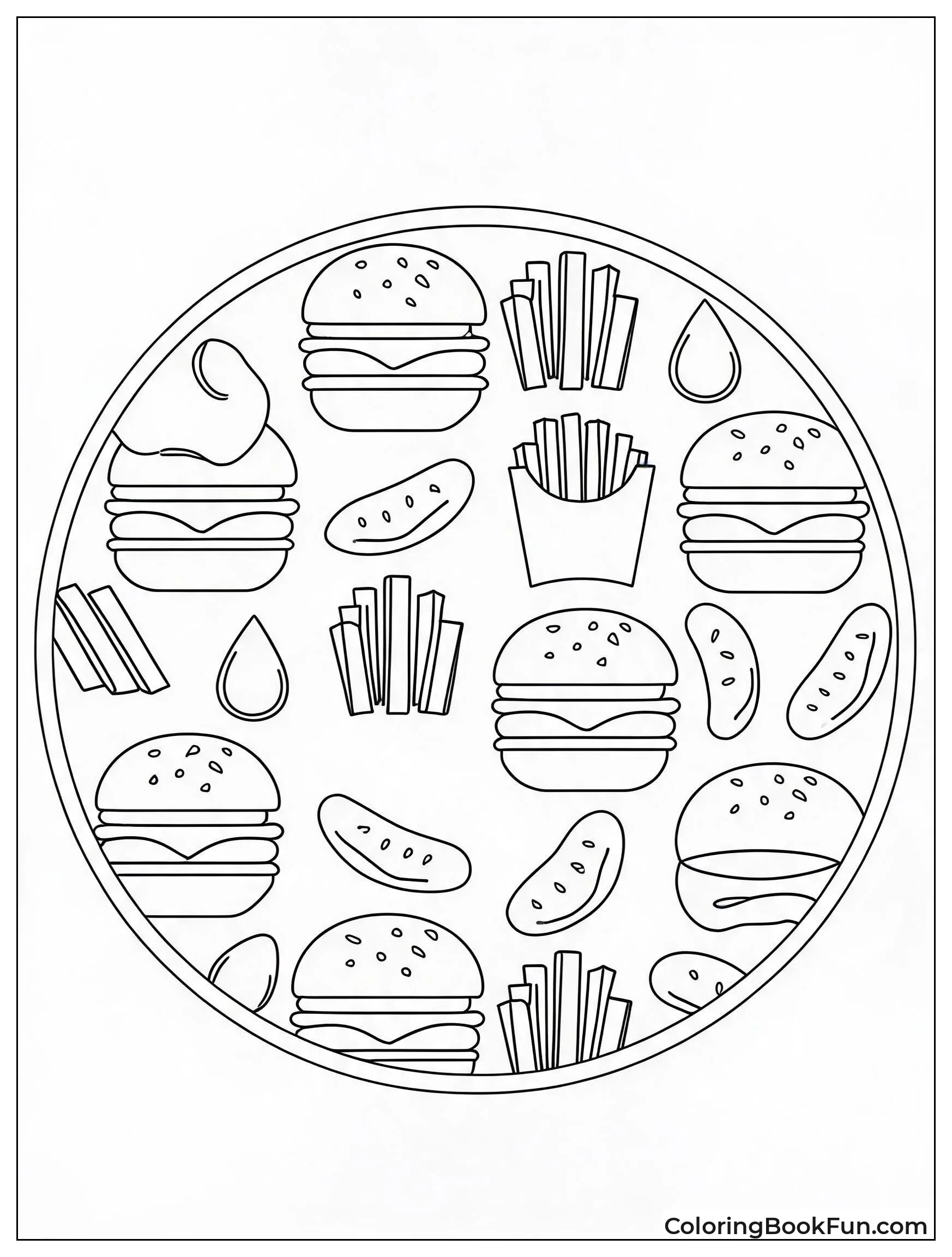 Burger Mandala with Fries