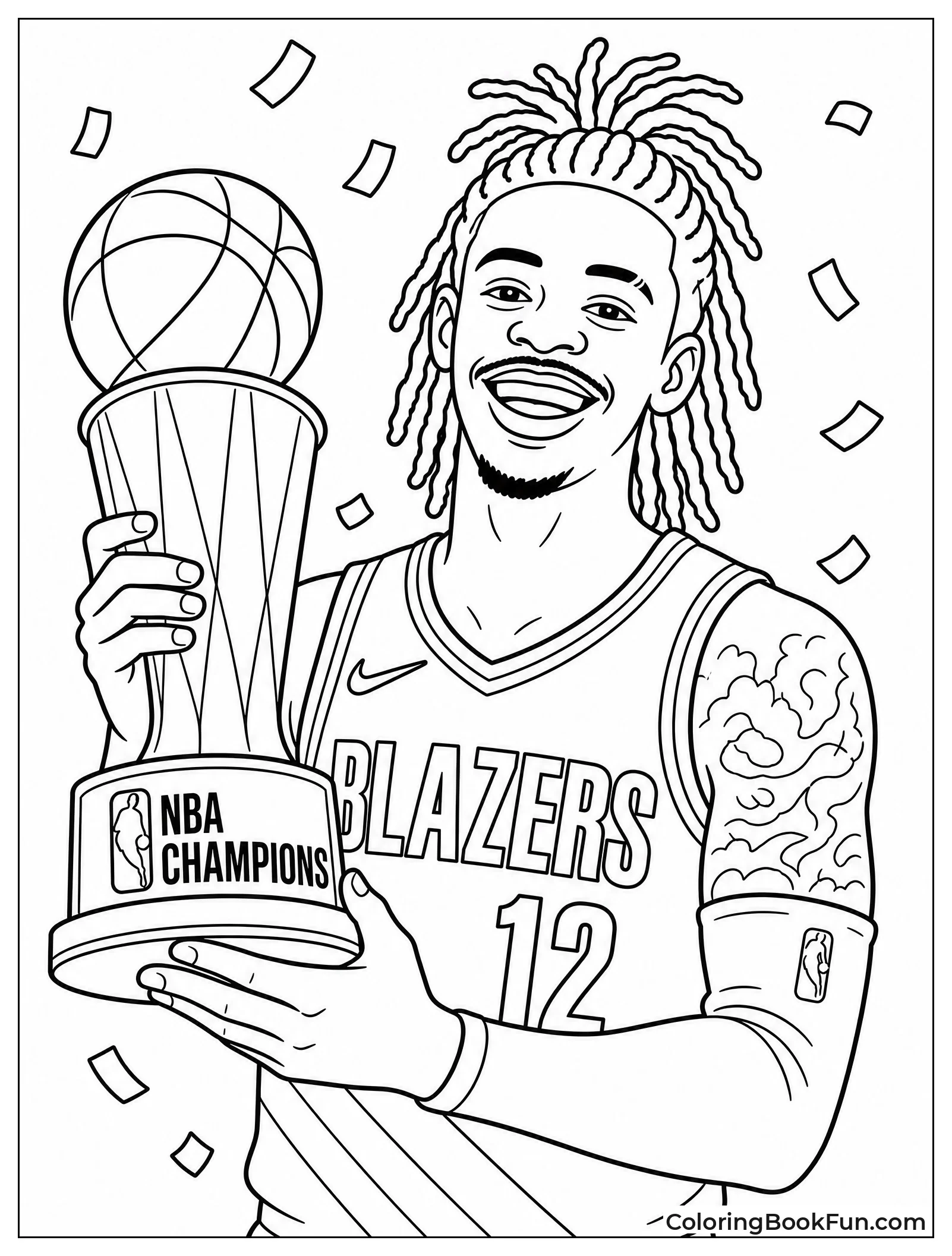 Ja Celebrating with Championship Trophy