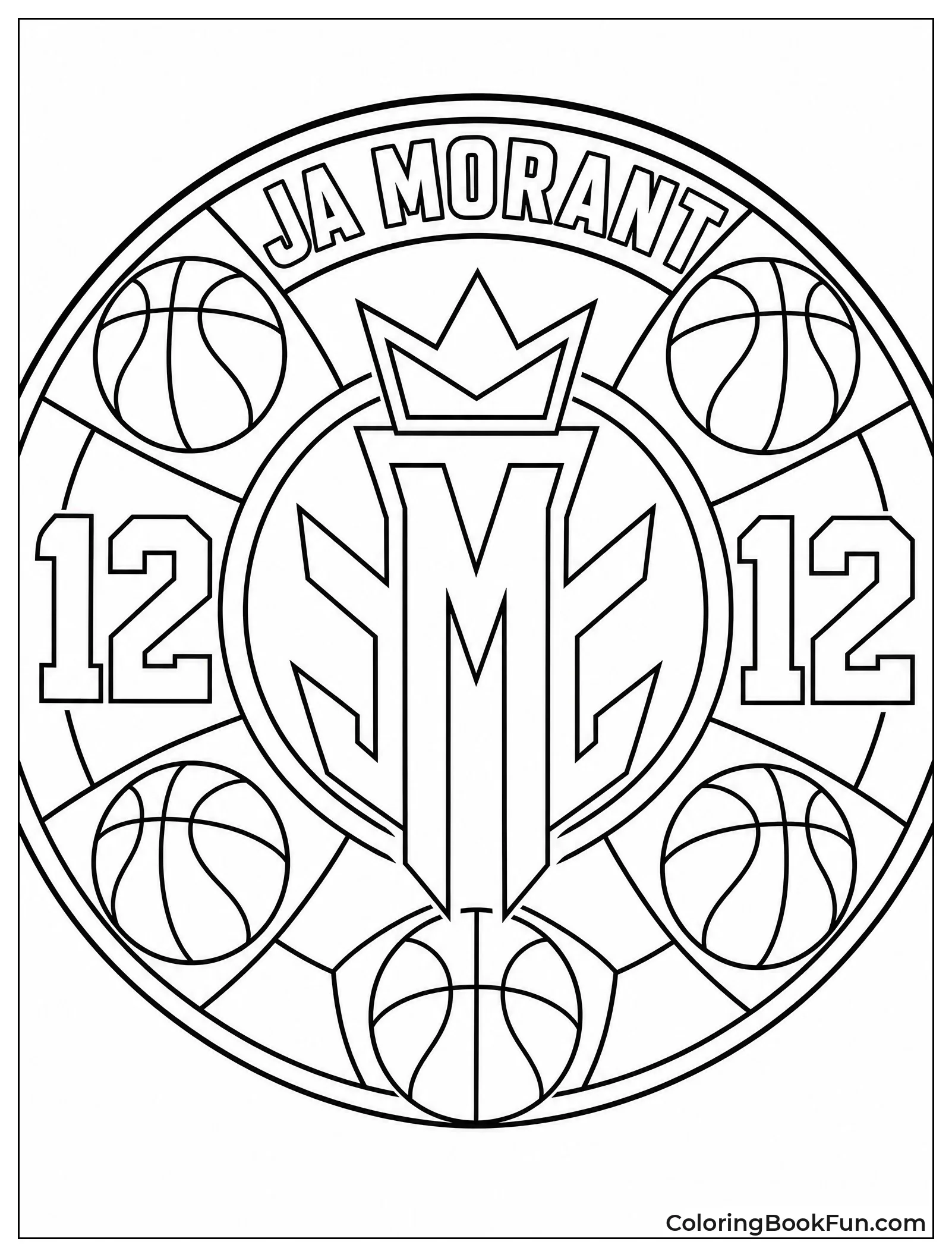 Mandala with Basketballs and Number