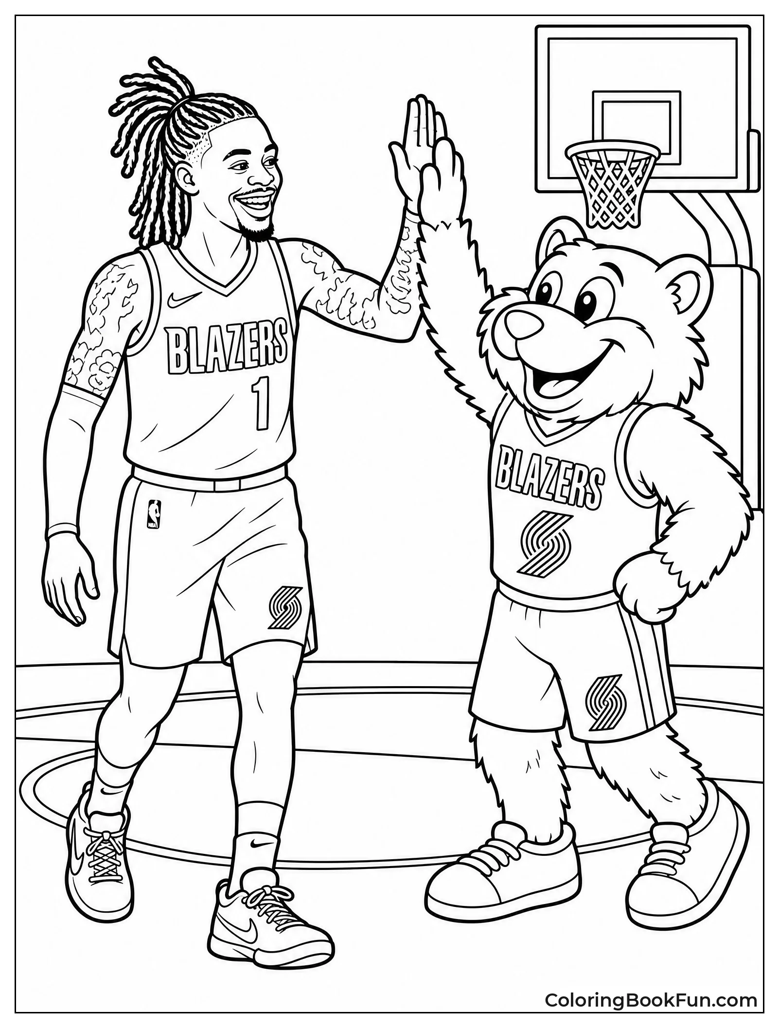 Ja High-fiving Team Mascot