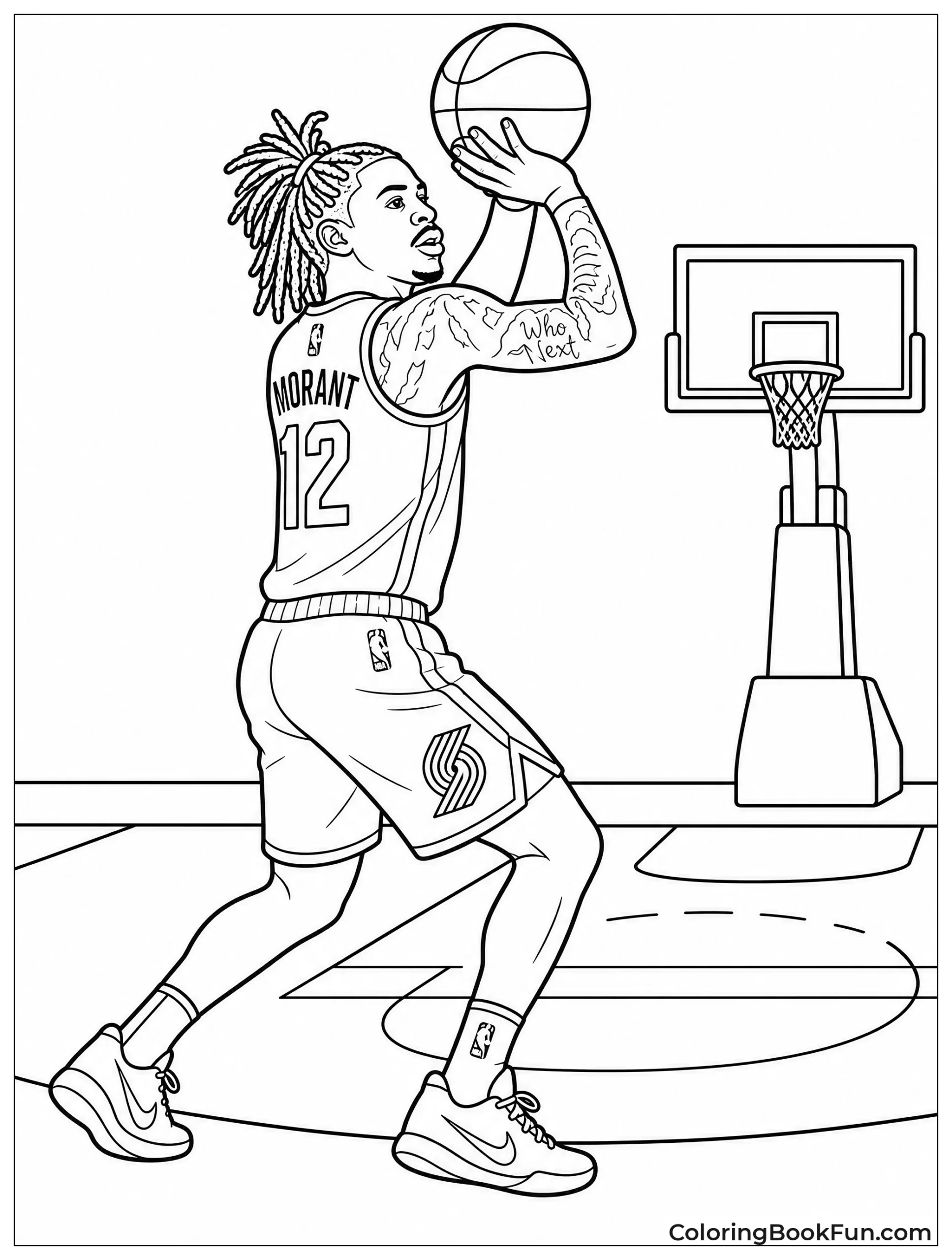 Ja Morant Shoots the Basketball