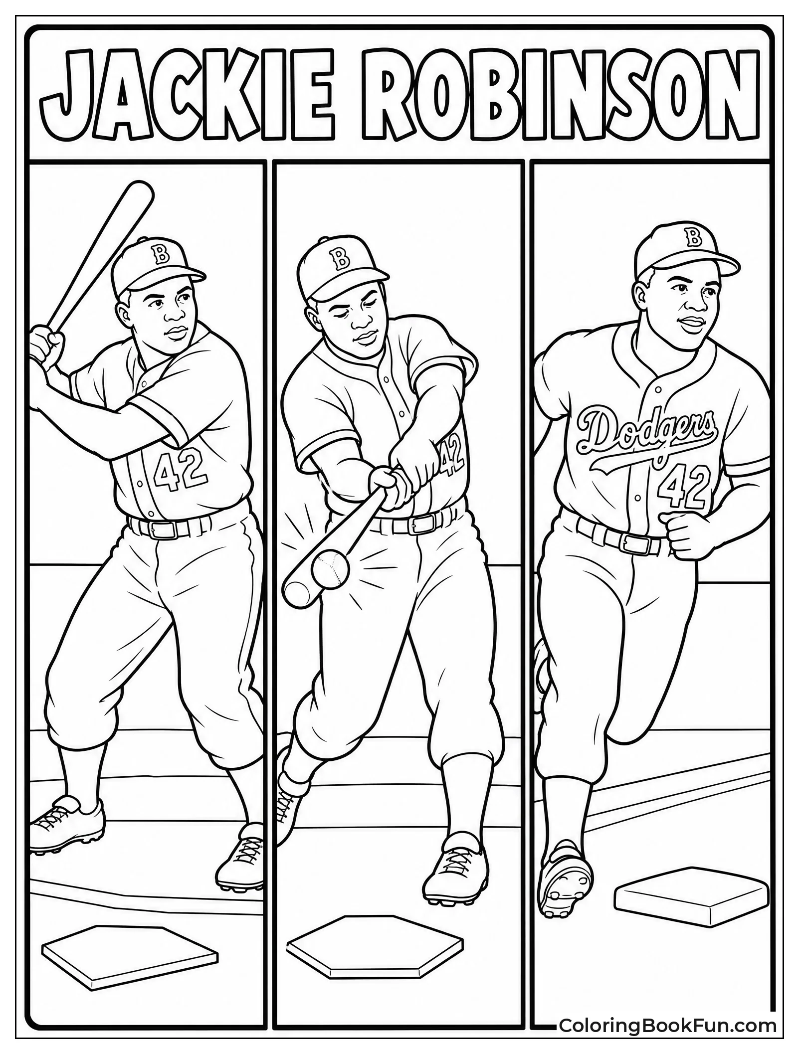 Three Panel Action Sequence of Jackie