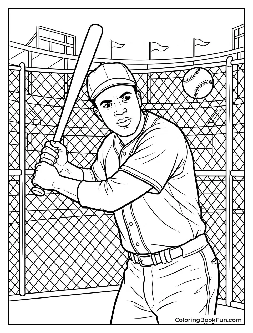 Jackie Practicing in the Batting Cage