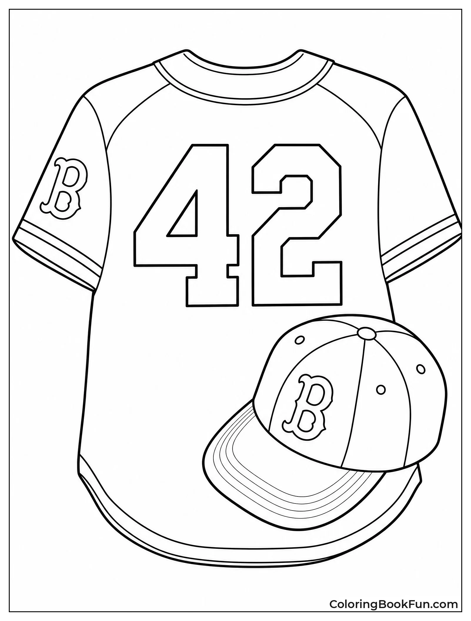 Dodgers Jersey and Cap Laid Flat
