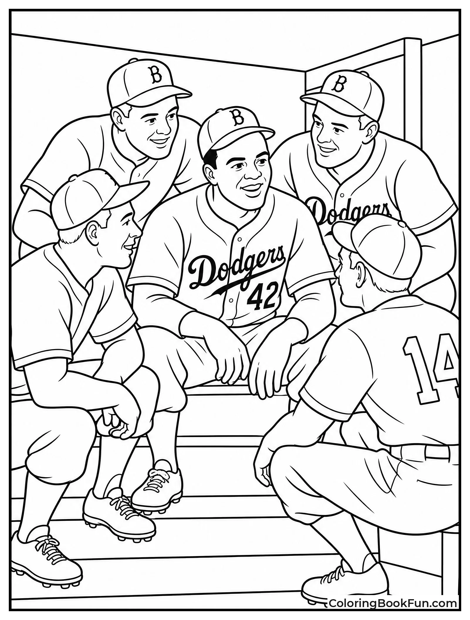 Team Huddle With Dodgers Teammates