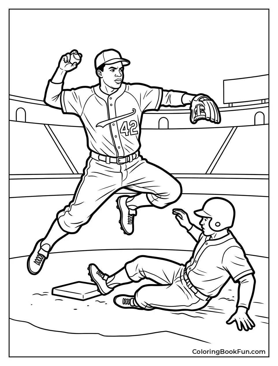 Jackie Turning a Double Play